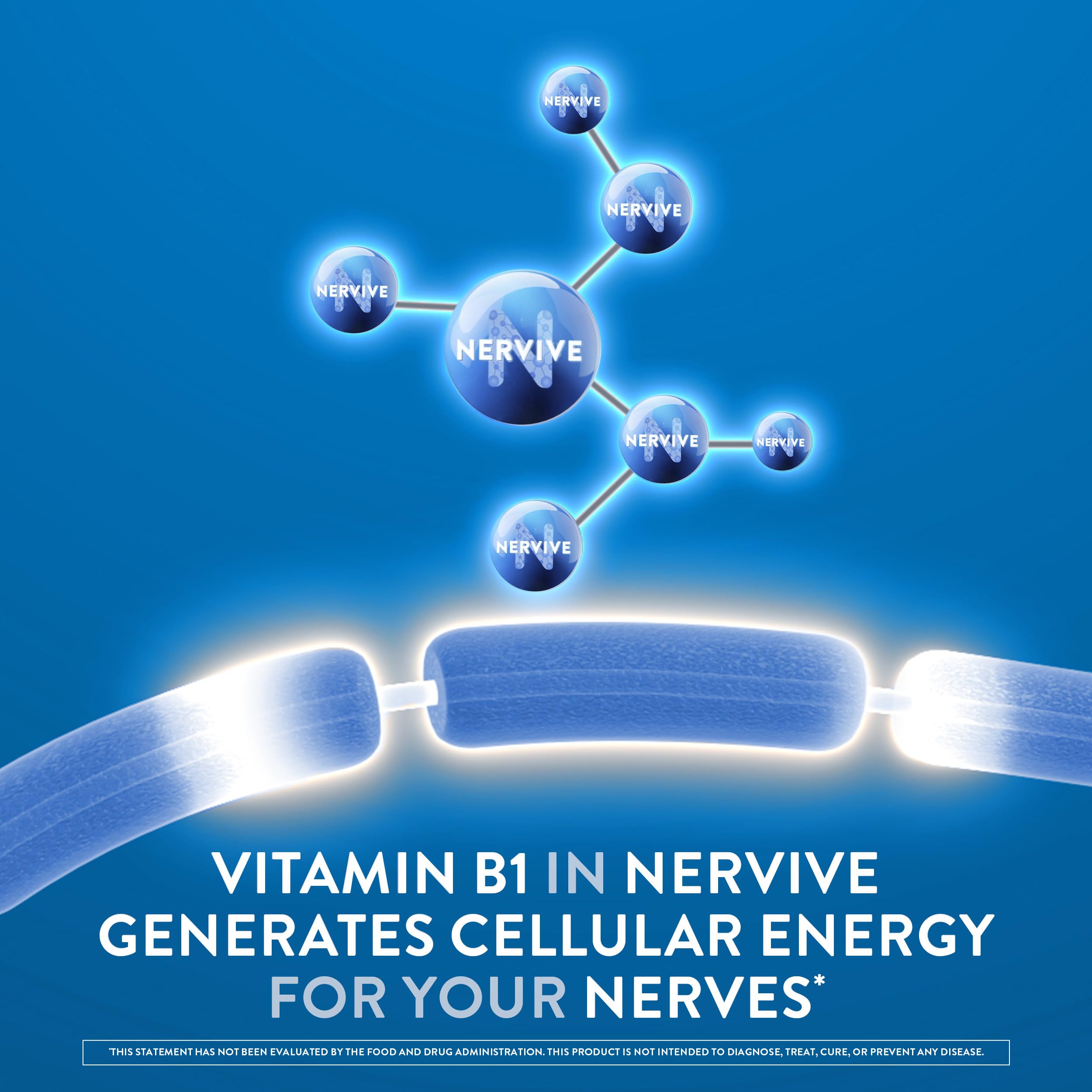 Nervive Nerve Health, with Alpha Lipoic Acid, to Fortify Nerve Health and Function in Fingers, Hands, Toes, & Feet*, and Support Healthy Circulation, ALA, Vitamins B12, B6, & B1, 30 Tablets