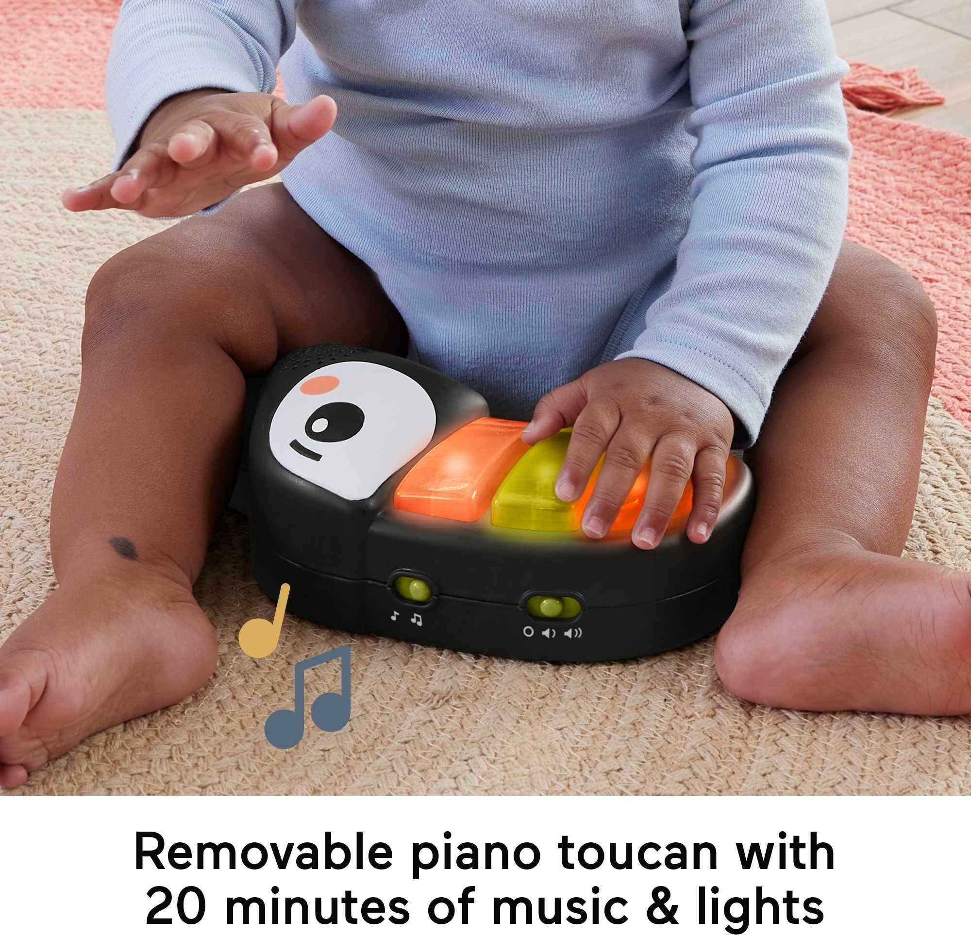 Fisher-Price Baby Bouncer Palm Paradise Jumperoo Activity Center with Music Lights Sounds and Developmental Toys​