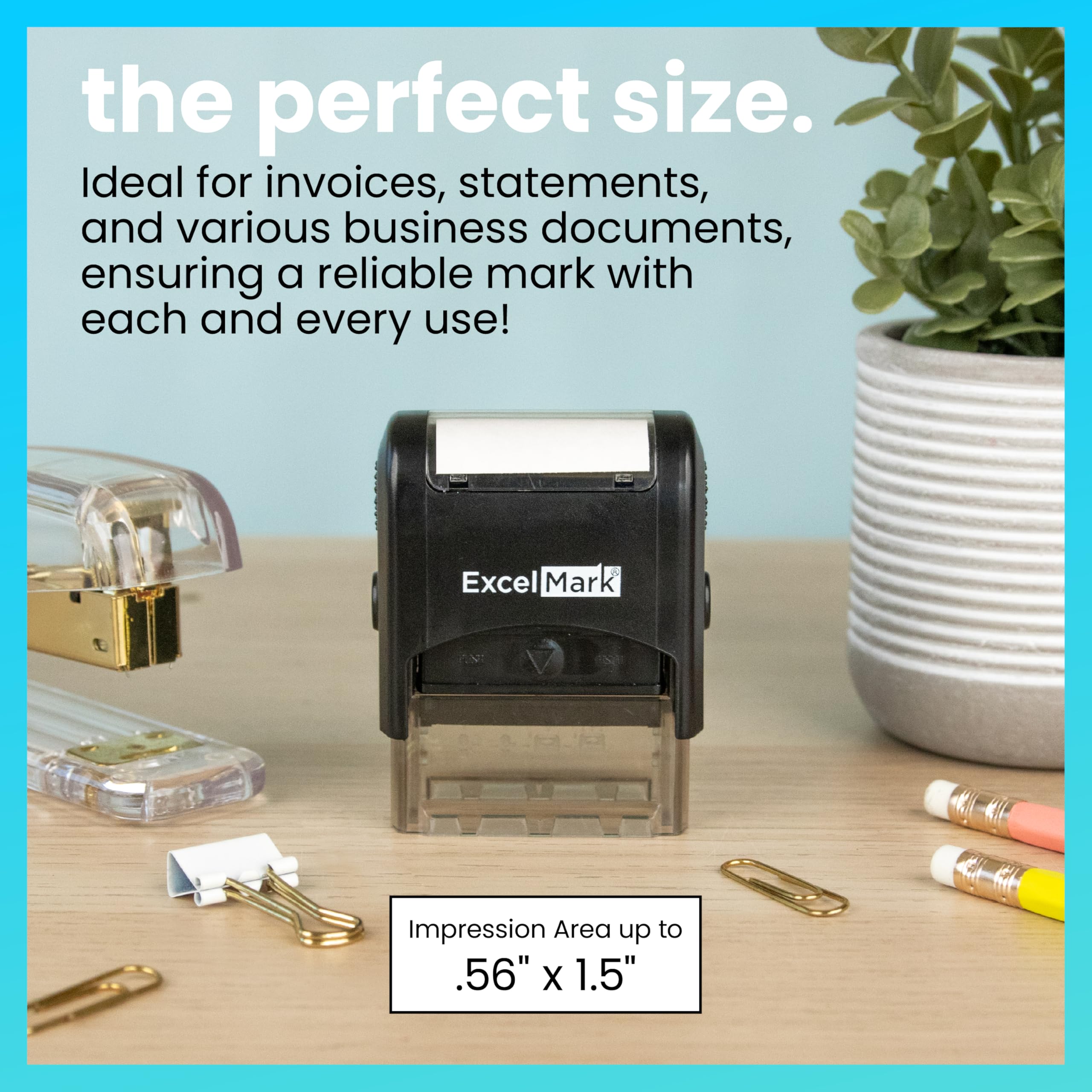 ExcelMark Paid Self Inking Rubber Stamp - Red Ink