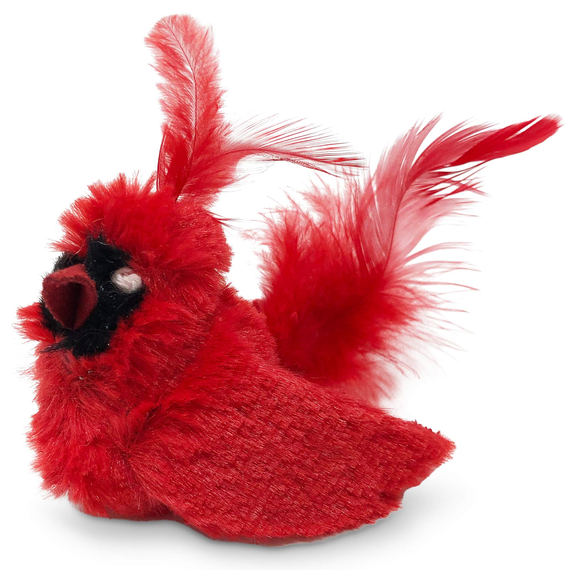 OurPets Play-N-Squeak Real Birds Interactive Cat Toys with Catnip (Cat Toys for Indoor Cats; Catnip Toy for Cats with Bird Chirping Electronic Sound and Feather)