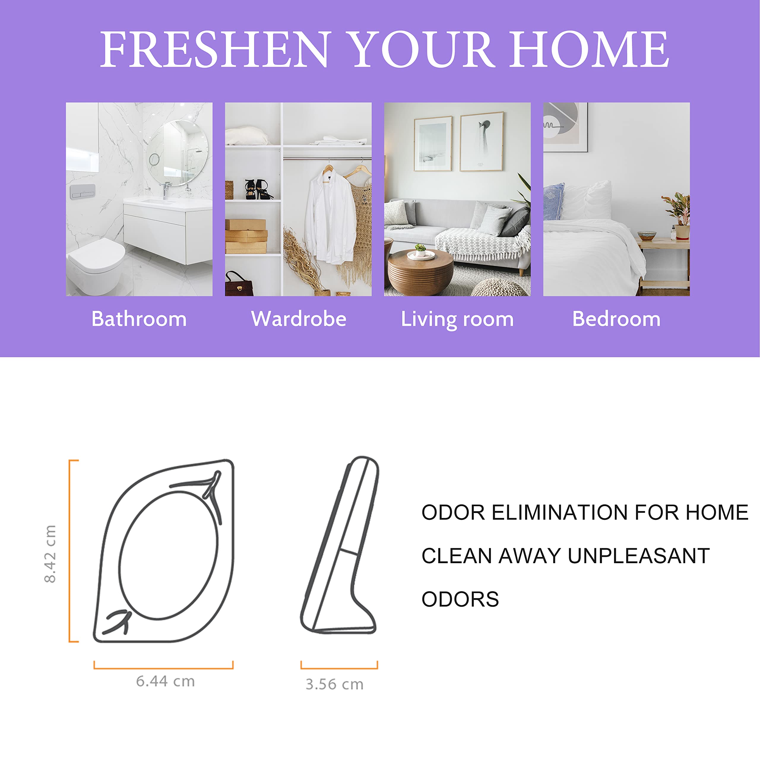 Air Freshener for Home, 4 Pack, Lavender, Odor Eliminator for Small Area Closets Bathroom Pets Strong Odor, Up to 120 Days
