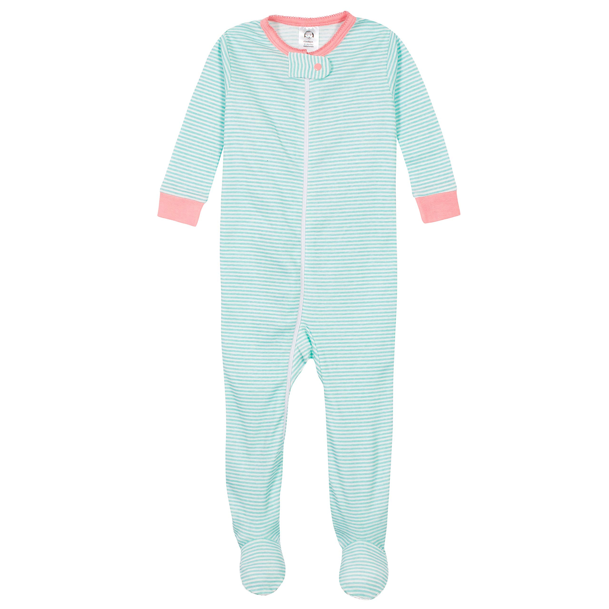 Gerber Baby Girls' 4-Pack Footed Pajamas, Love Llamas Pink, 18 Months