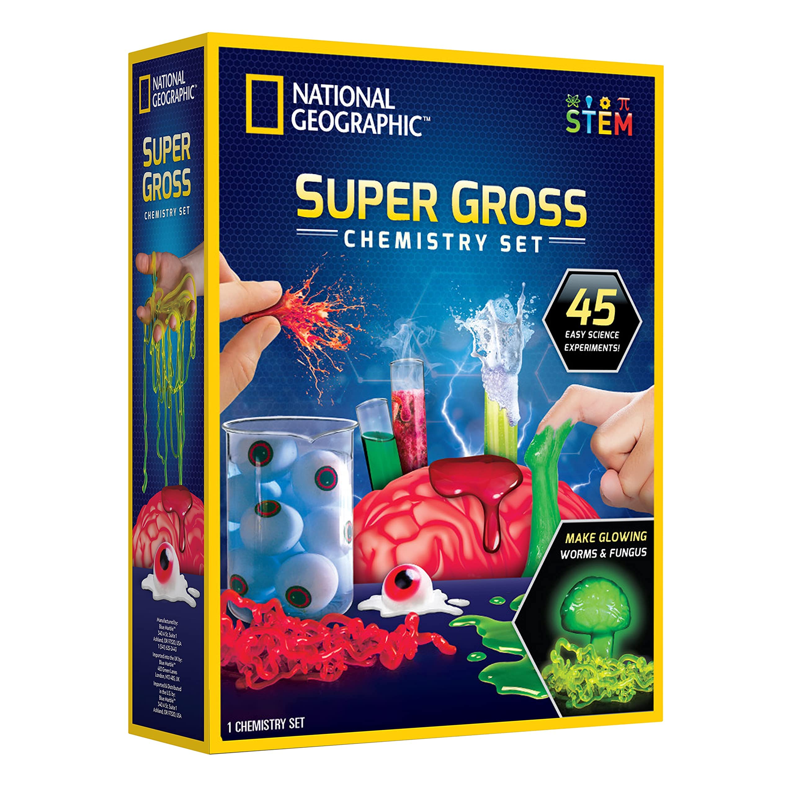 NATIONAL GEOGRAPHIC Gross Science Kit - 45 Gross Science Experiments- Dissect a Brain, Make Slime, Creepy STEM Project Gifts for Boys and Girls, Halloween Activities for Kids 8-12 ( Exclusive)
