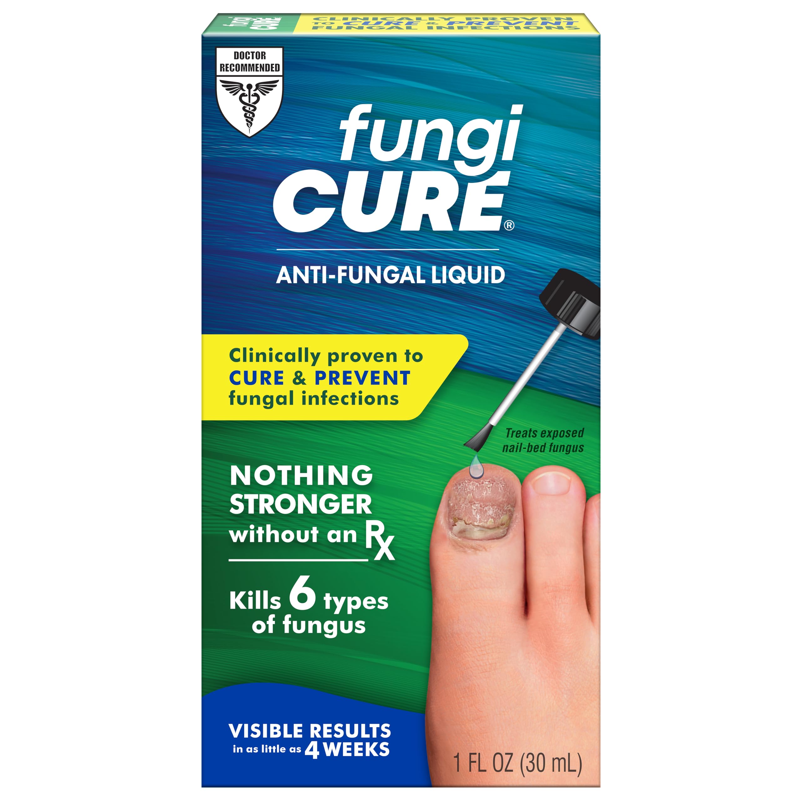 FUNGICURE Anti-Fungal Liquid - Kills 6 Types of Fungus - Clinically Proven - 1 fl oz
