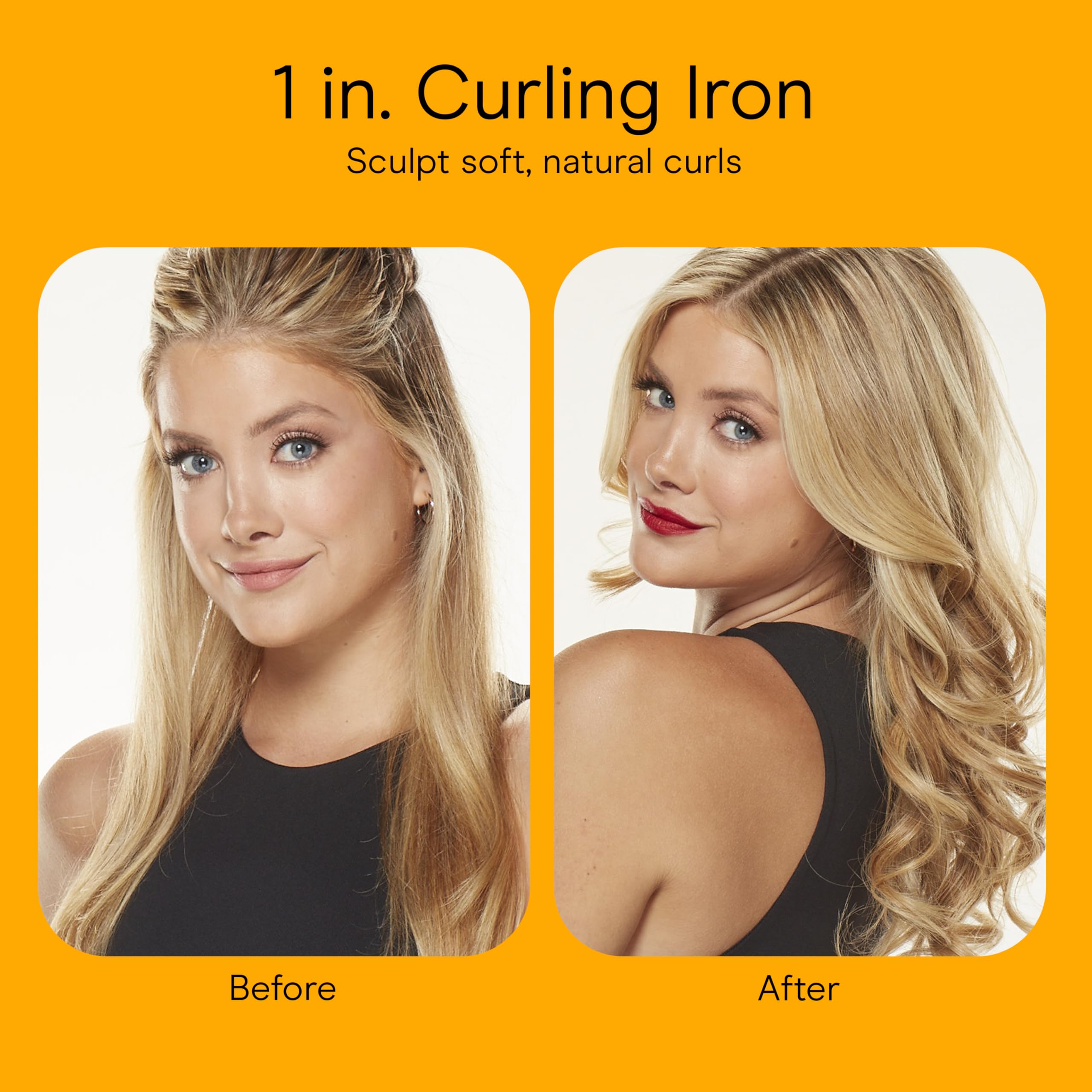 Conair Instant Heat 1-Inch Curling Iron, 1-Inch Barrel Produces Classic Curls, Hair Curler for Short, Medium, and Long Hair, 25 Heat Setting Curling Iron, Black