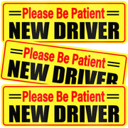SINGARO New Driver Magnet for Car, 3Pcs Magnetic Reflective Novice Driver Stickers, Car Exterior Accessories, New Driver Vehicle Safety Signs(Black&Red)