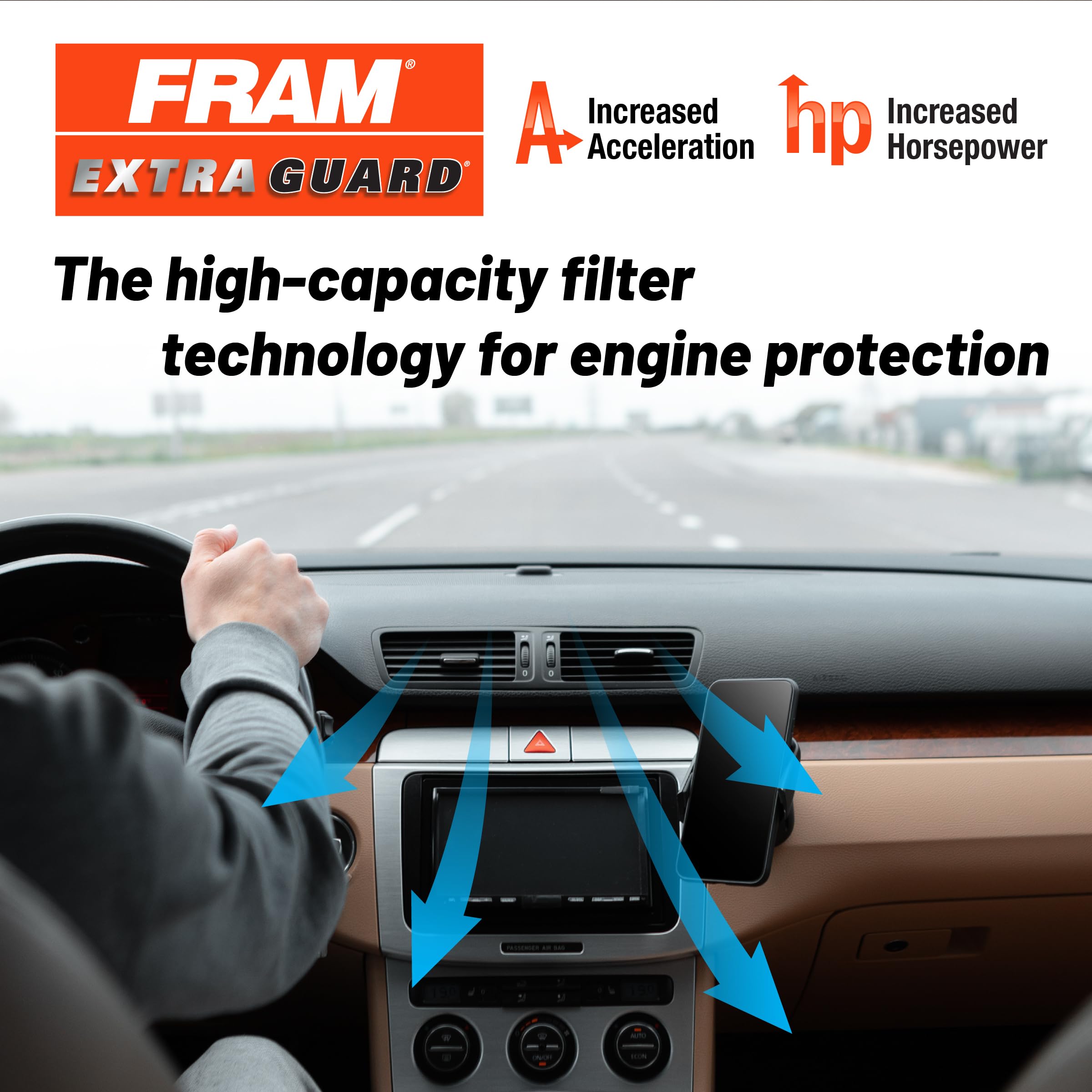 FRAM Extra Guard Flexible Panel Engine Air Filter Replacement, Easy Install w/Advanced Engine Protection and Optimal Performance, CA12295 for Select Subaru Vehicles
