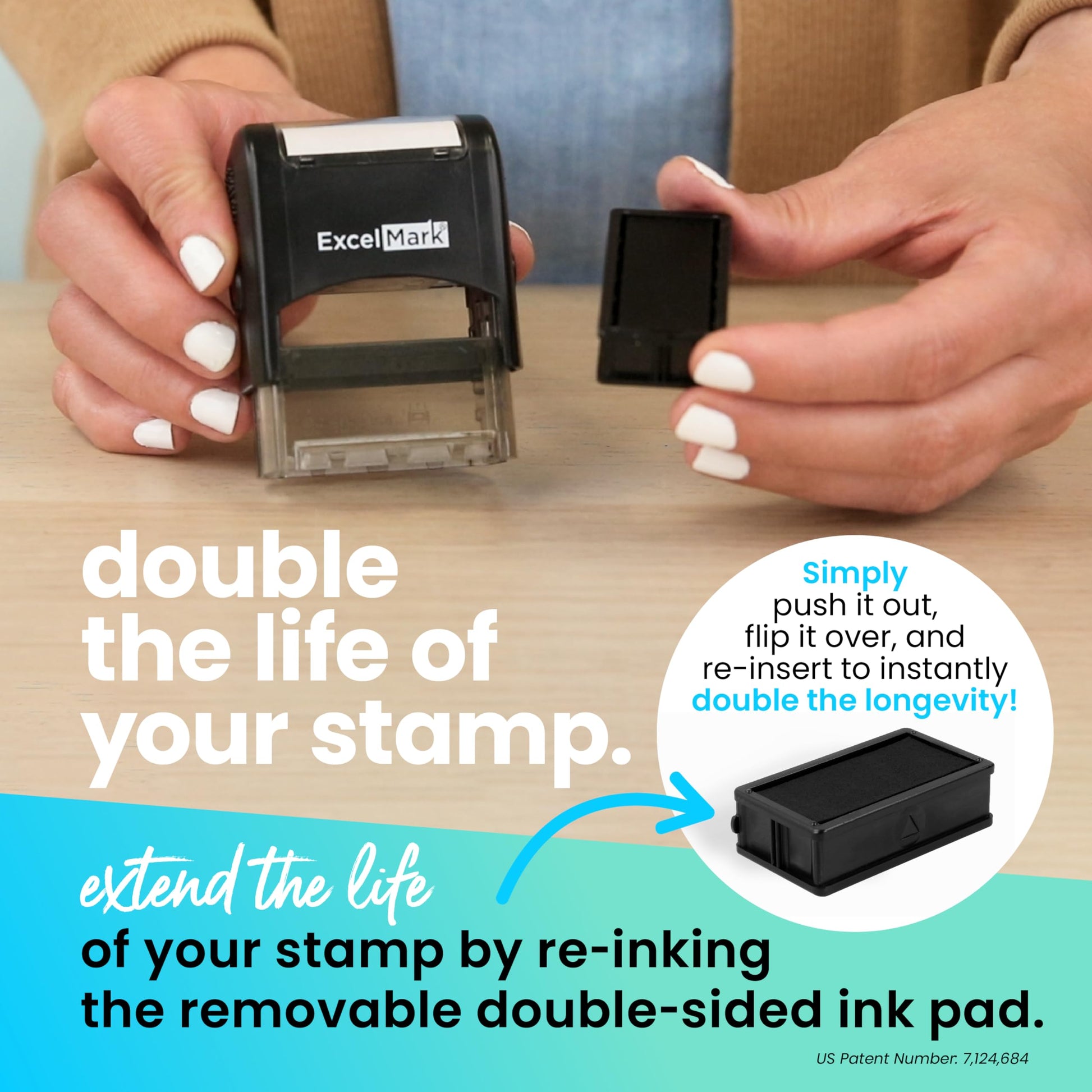 ExcelMark Paid Self Inking Rubber Stamp - Red Ink