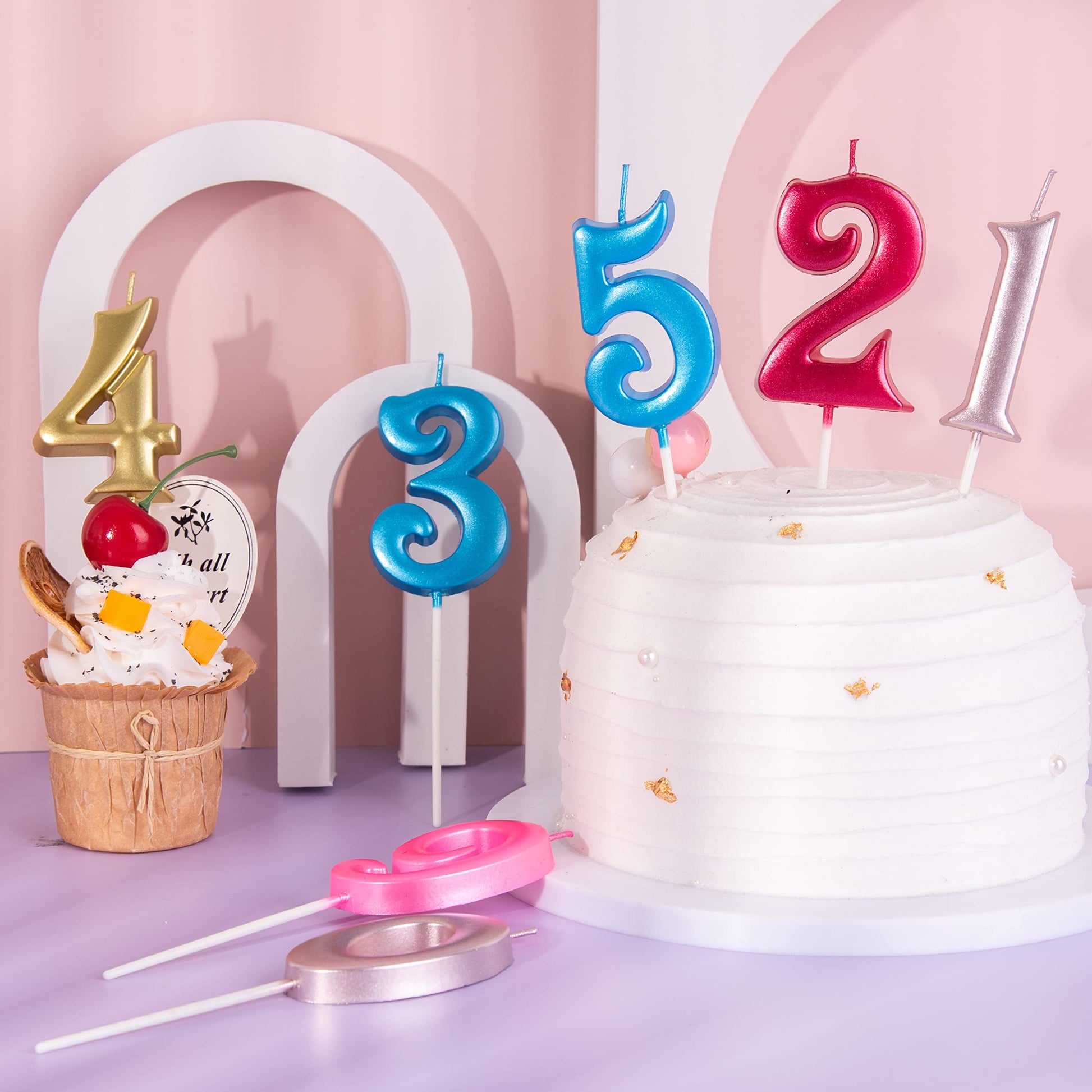 PHD CAKE 2.76 Inch Elegant Gold 1 Number Birthday Candles, Gold Number Candles, Cake Number Candles, Party Celebration