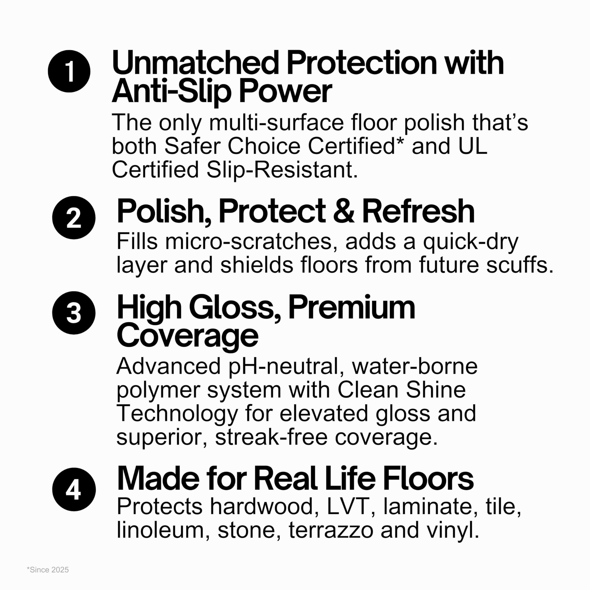 Quick Shine Multi Surface Floor Finish 64oz | Cleaner & Polish to use on Hardwood, Laminate, Luxury Vinyl Plank LVT, Tile & Stone | Safer Choice w/Clean Shine Technology | Shine-Protect-Refresh