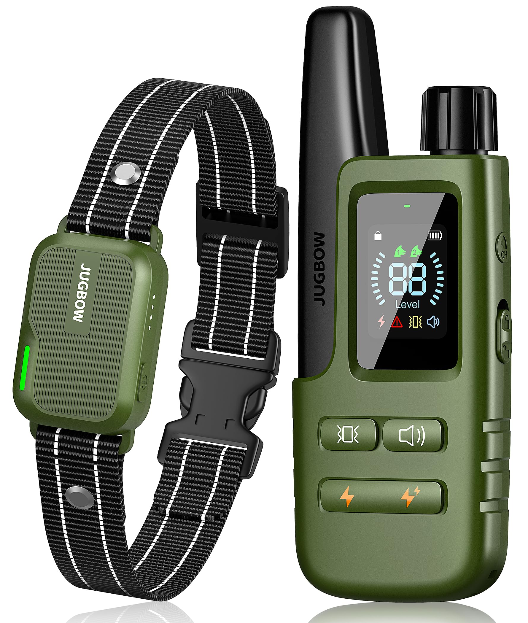 Jugbow Dog Shock Collar - 4200FT Dog Training Collar with Remote Innovative IPX7 Waterproof with 4 Training Modes, Rechargeable E-Collar for All Breeds