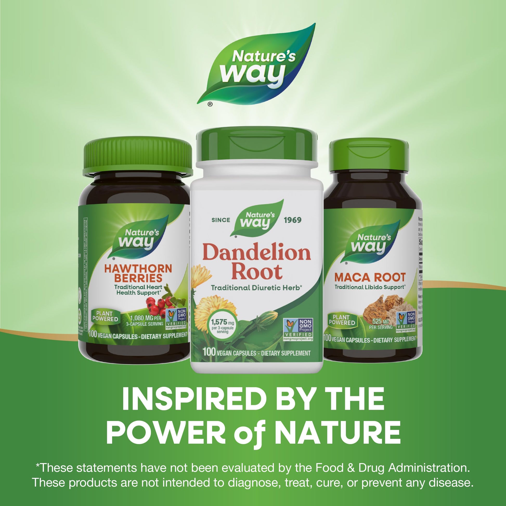 Nature's Way Dandelion Root, Traditional Diuretic Herb*, Vegan Dandelion Root Capsules, 100 Count (Packaging May Vary)