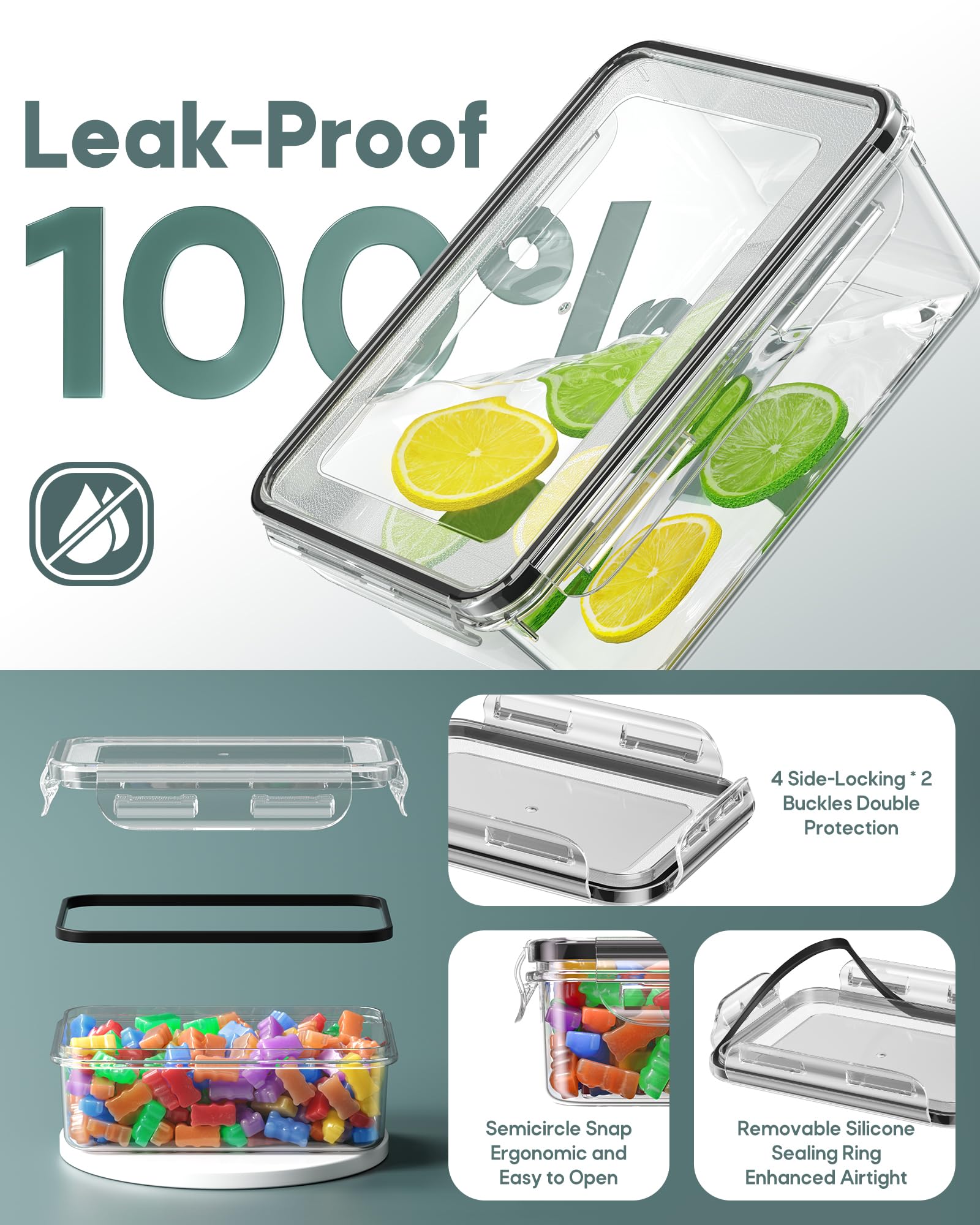 60 PCS Food Storage Containers with Lids Airtight, Total 718oz Leakproof Containers Set for Kitchen Storage, Meal Prep, Reusable Plastic, Microwave/Dishwasher Safe, Extra Labels & Pen