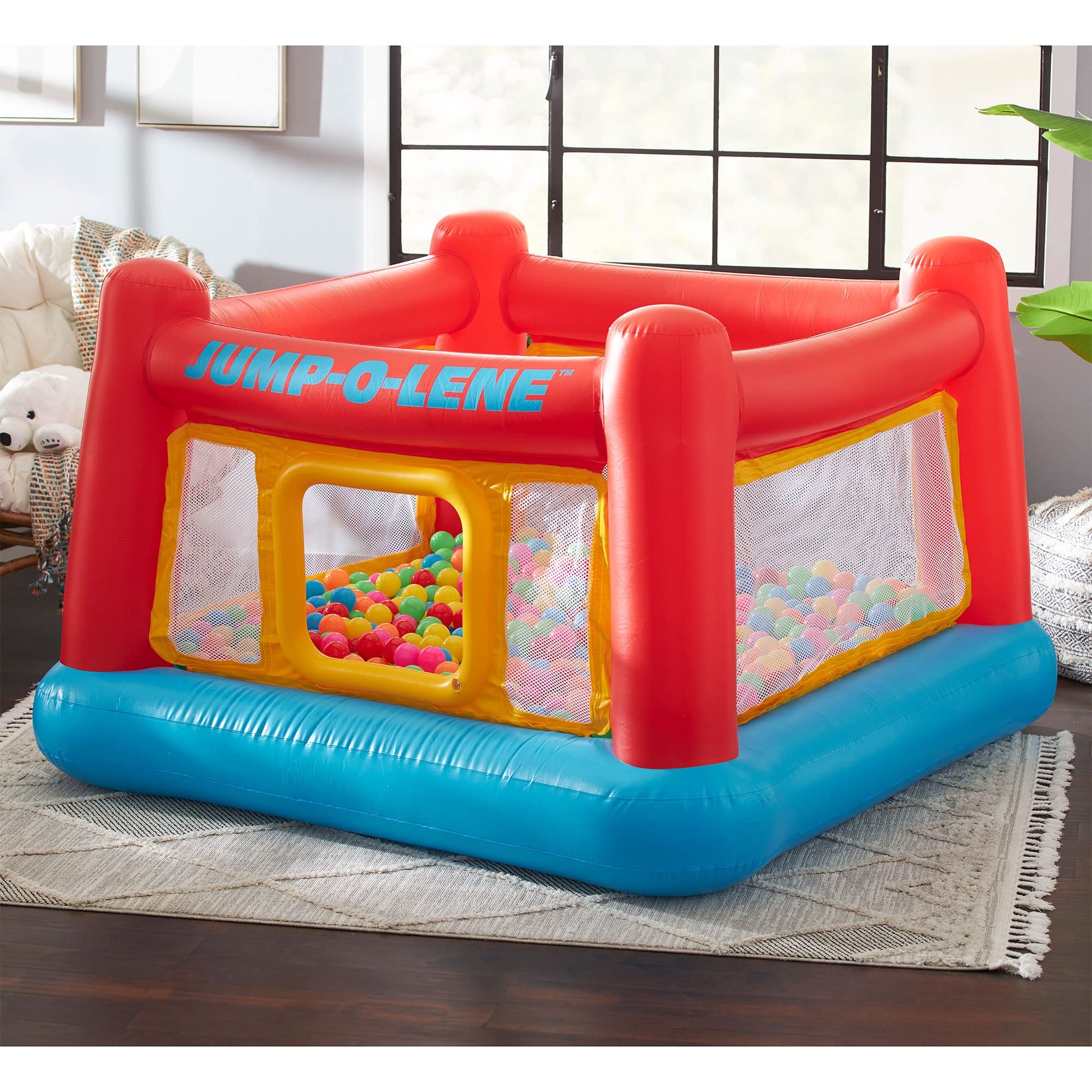 Intex Inflatable Jump-O-Lene Playhouse Trampoline Bounce House for Kids Ages 3-6