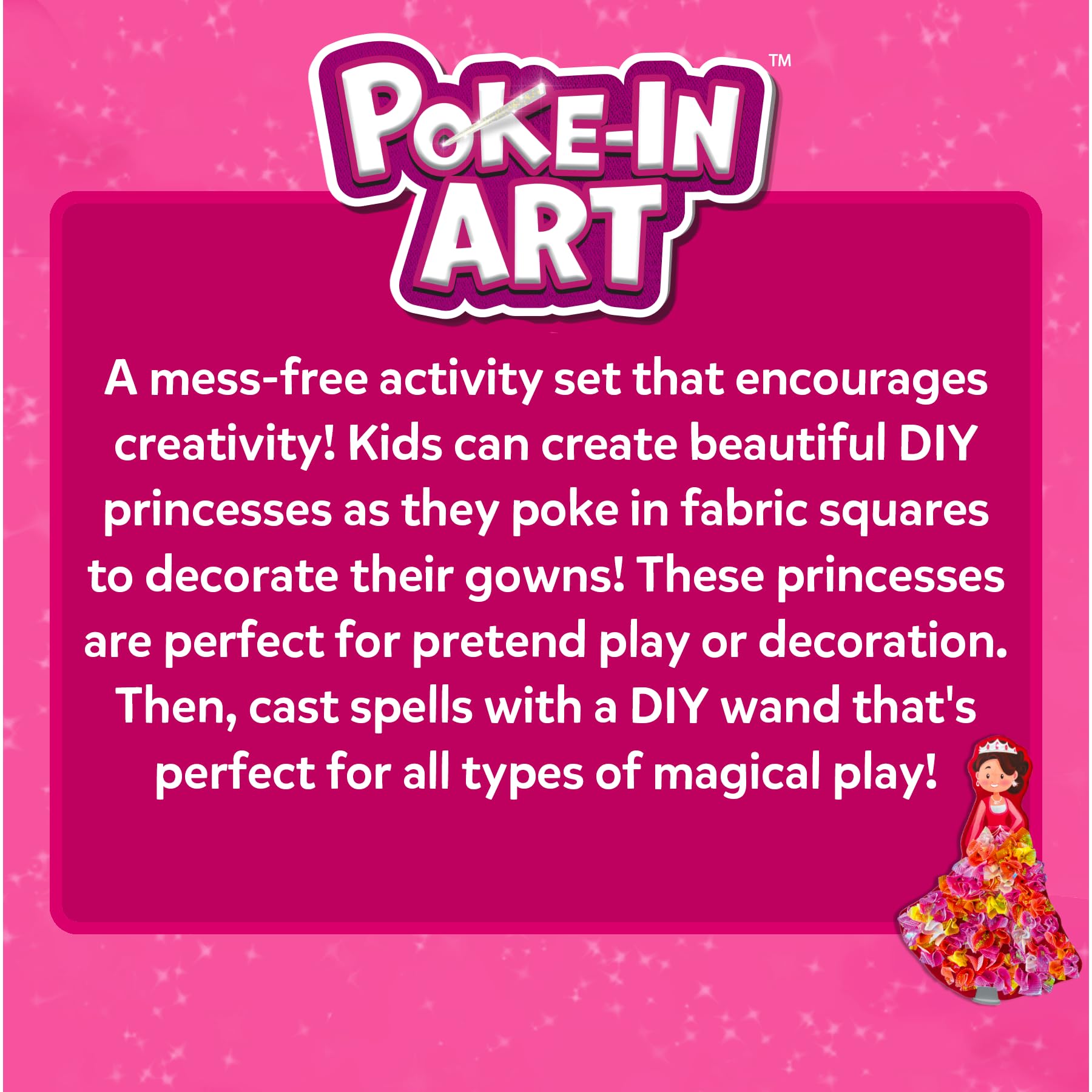 Skillmatics Poke-in Art - Magical Princesses, Mess-Free Fun for Kids, DIY Wood Craft Kits, Creative Activity, Gifts for Girls & Boys Ages 4, 5, 6, 7, 8, 9