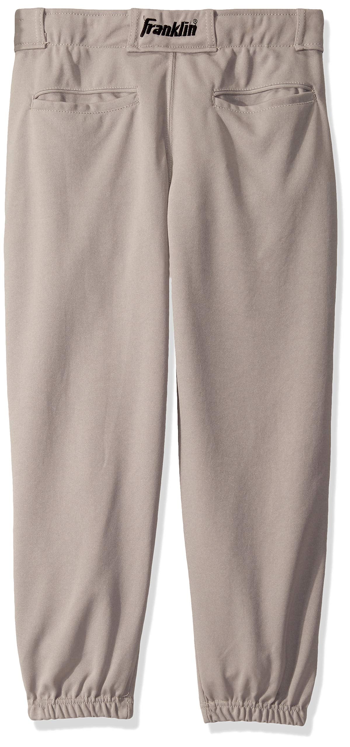 Franklin Sports Youth Baseball Knicker Style + Knee High Softball Pants for Kids - Boys + Girls with Belt Loop - Grey - Youth Small