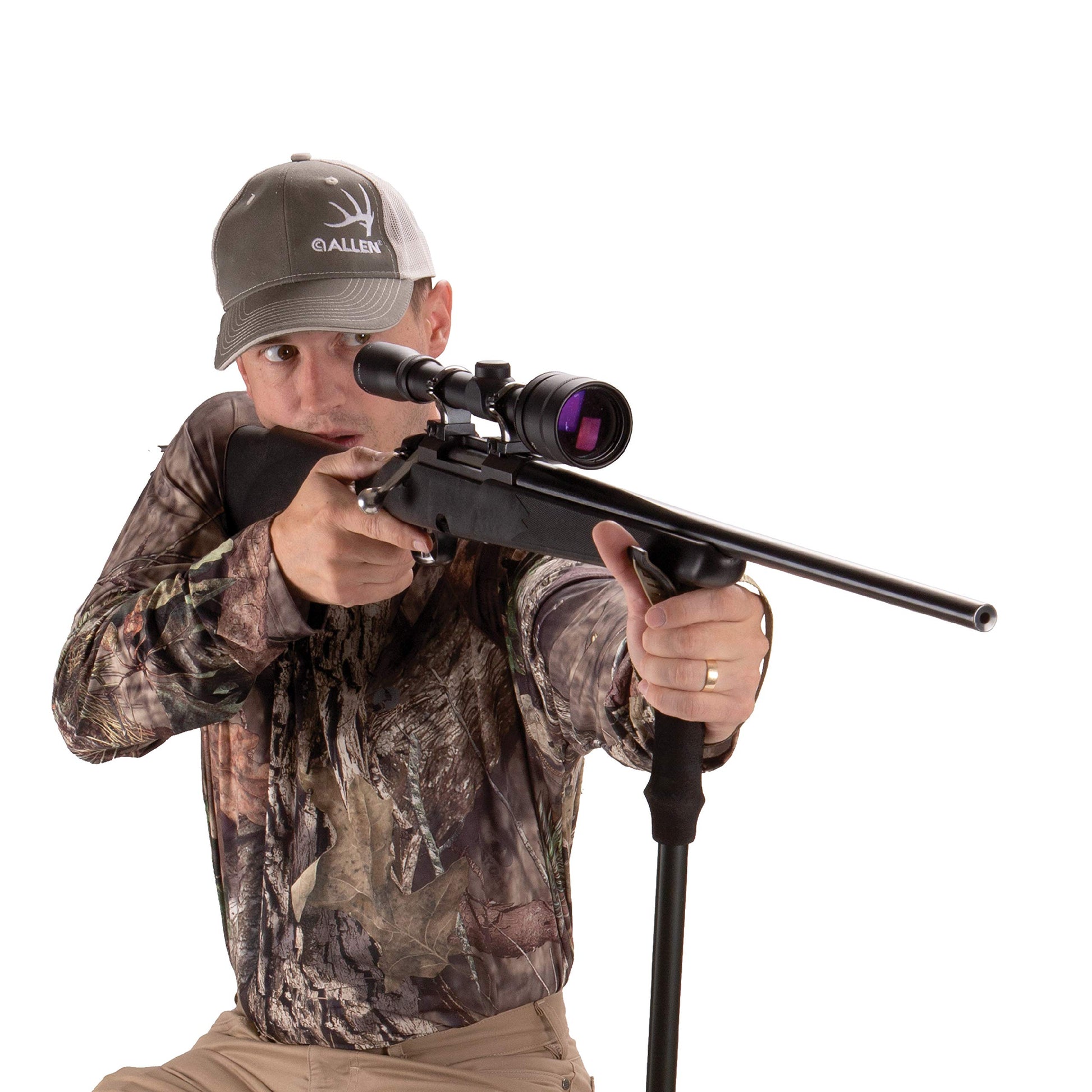Allen Company Monopod Shooting Stick and Gun Rest - Versatile Hunting Accessories with Adjustable Height - Aluminium,Black