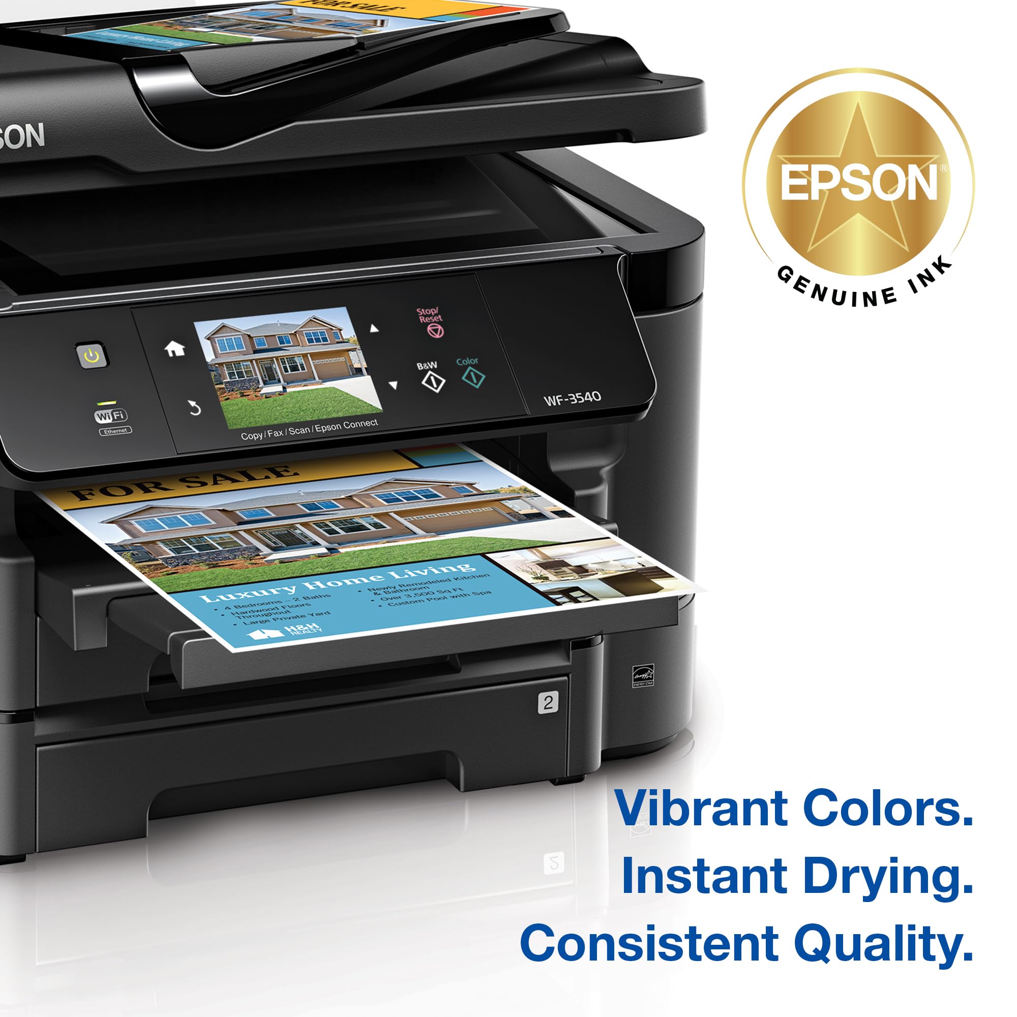 EPSON 127 DURABrite Ultra Ink Black Cartridge For NX-530, NX-625, WF-3520, WF-3530, WF-3540, WF-545, WF-60, WF-630, WF-633, WF-635, WF-645, WF-7010, WF-7510, WF-7520, WF-840, WF-845,Water Resistant