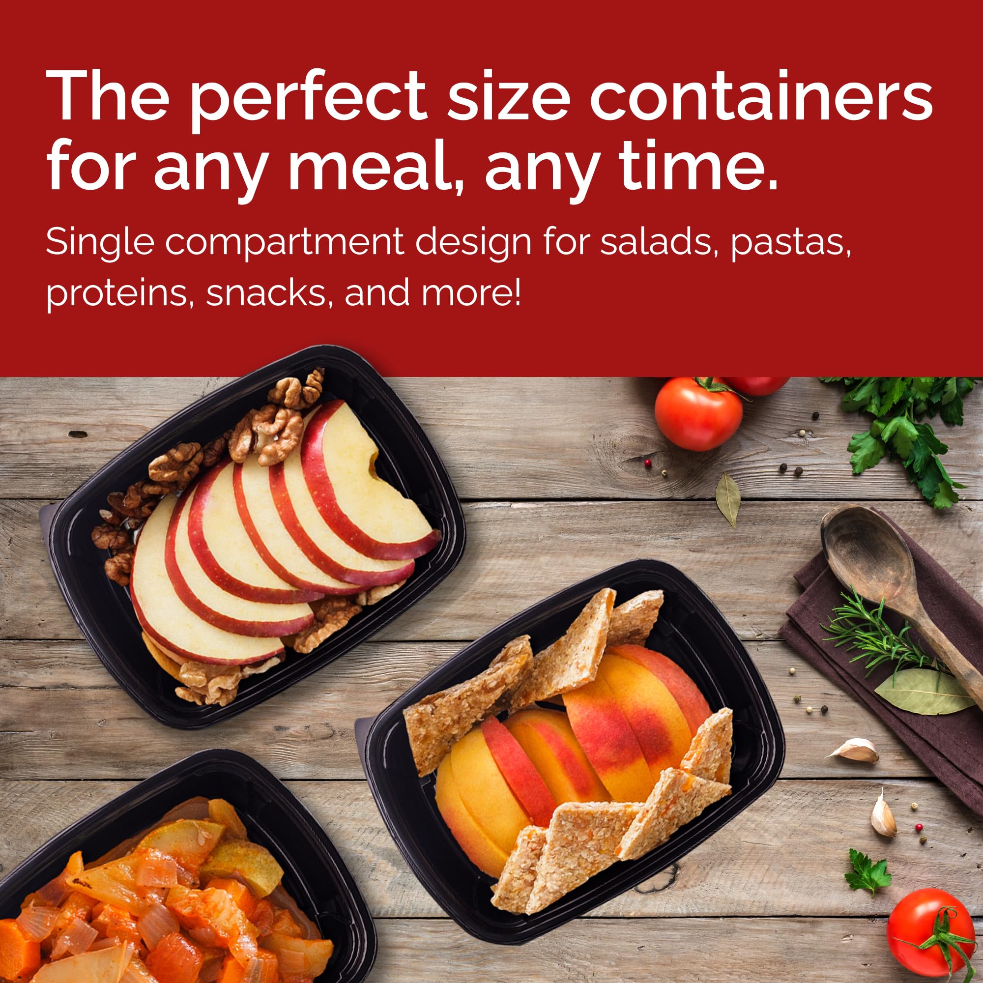 Reli. Meal Prep Containers (50 Pack, 32 oz.) | 1 Compartment Food Containers with Lids | Microwavable Freezer Dishwasher Safe - Bento Box