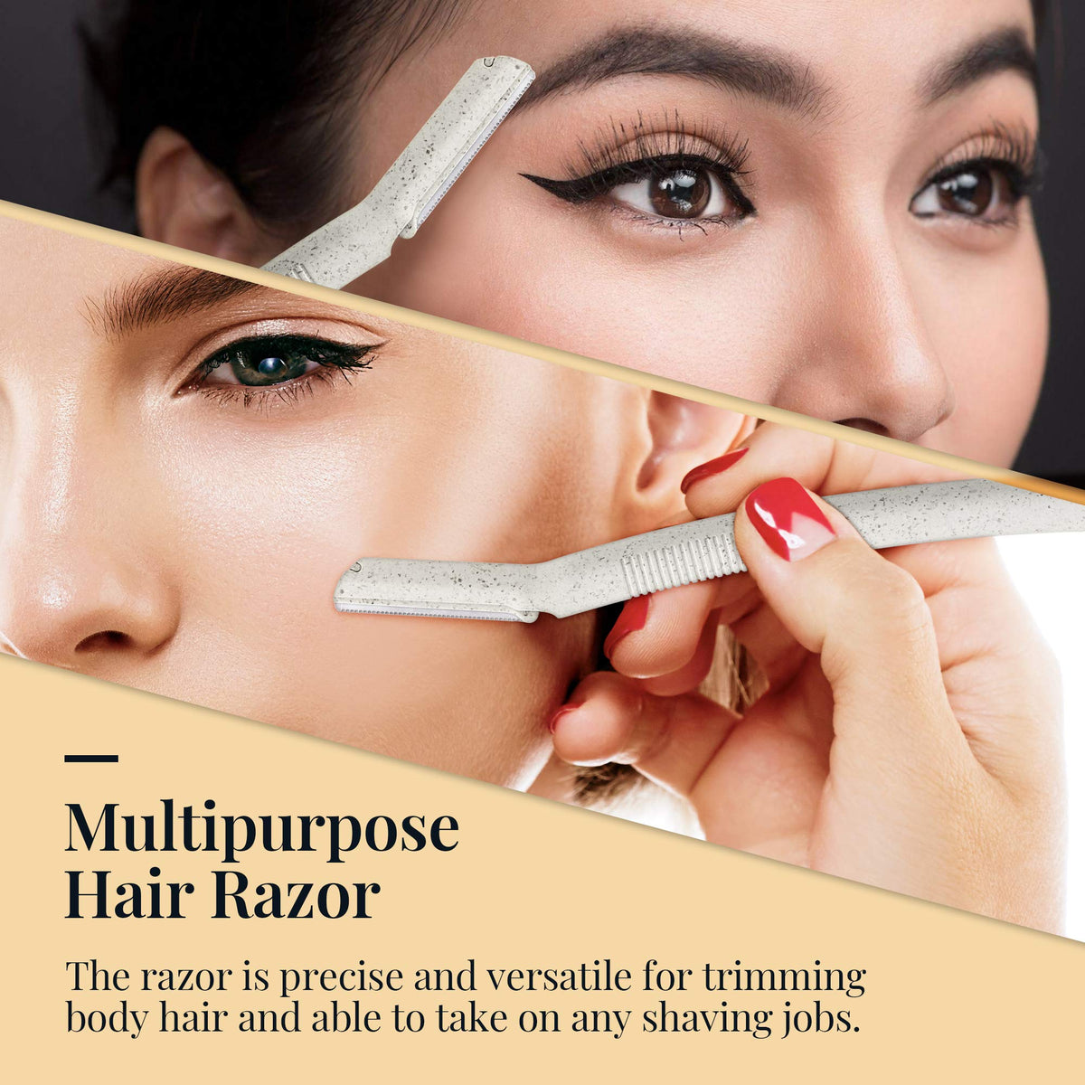 ennva Eyebrow Razor for Women | Dermaplane Facial Razor for Face | Hair Trimmer Face Razor for Body Use | Multipurpose Facial Hair Removal Disposable Blades Eyebrow Tool - 6pcs