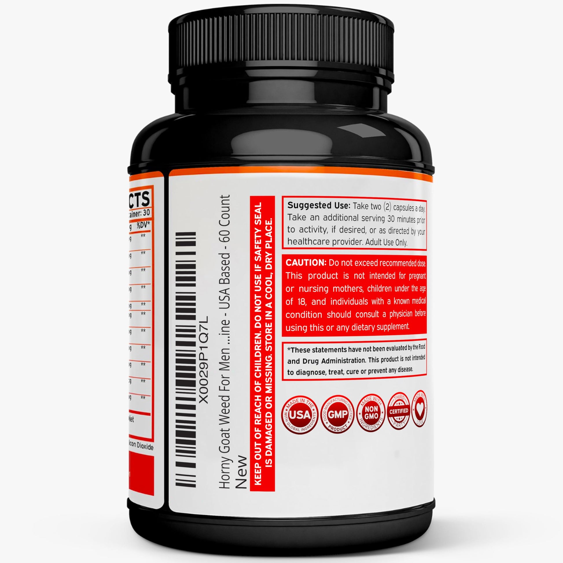 Horny Goat Weed For Men and Women - [Maximum Strength 1590mg] - Maca, Ginseng, L-Arginine, Tribulus - Premium Hornygoatweed - Icariin Epimedium - 3rd Party Tested - USA Made - 60 Count