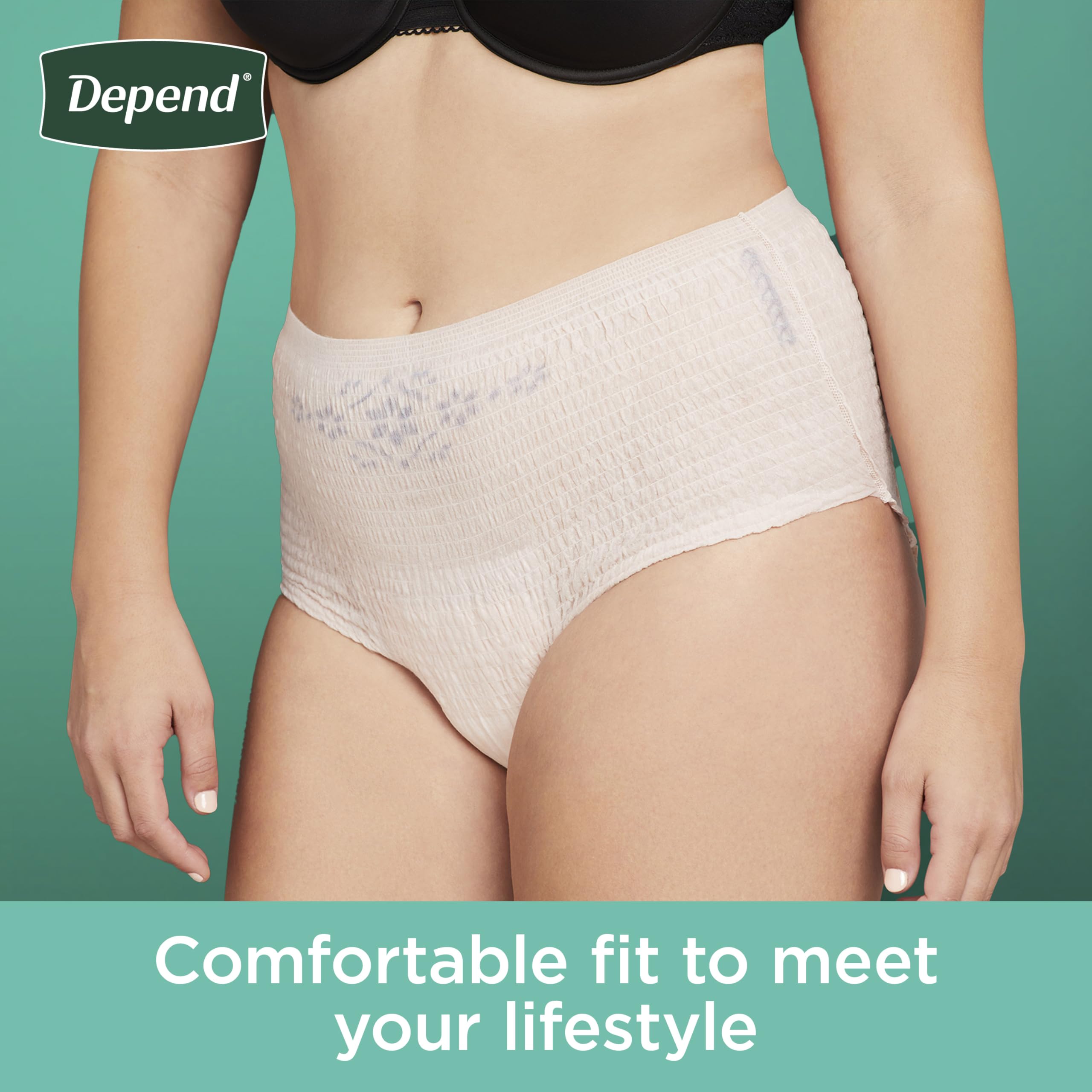Depend Fresh Protection Adult Incontinence & Postpartum Bladder Leak Underwear for Women, Disposable, Maximum, Extra-Large, Blush, 68 Count (2 Packs of 34), Packaging May Vary