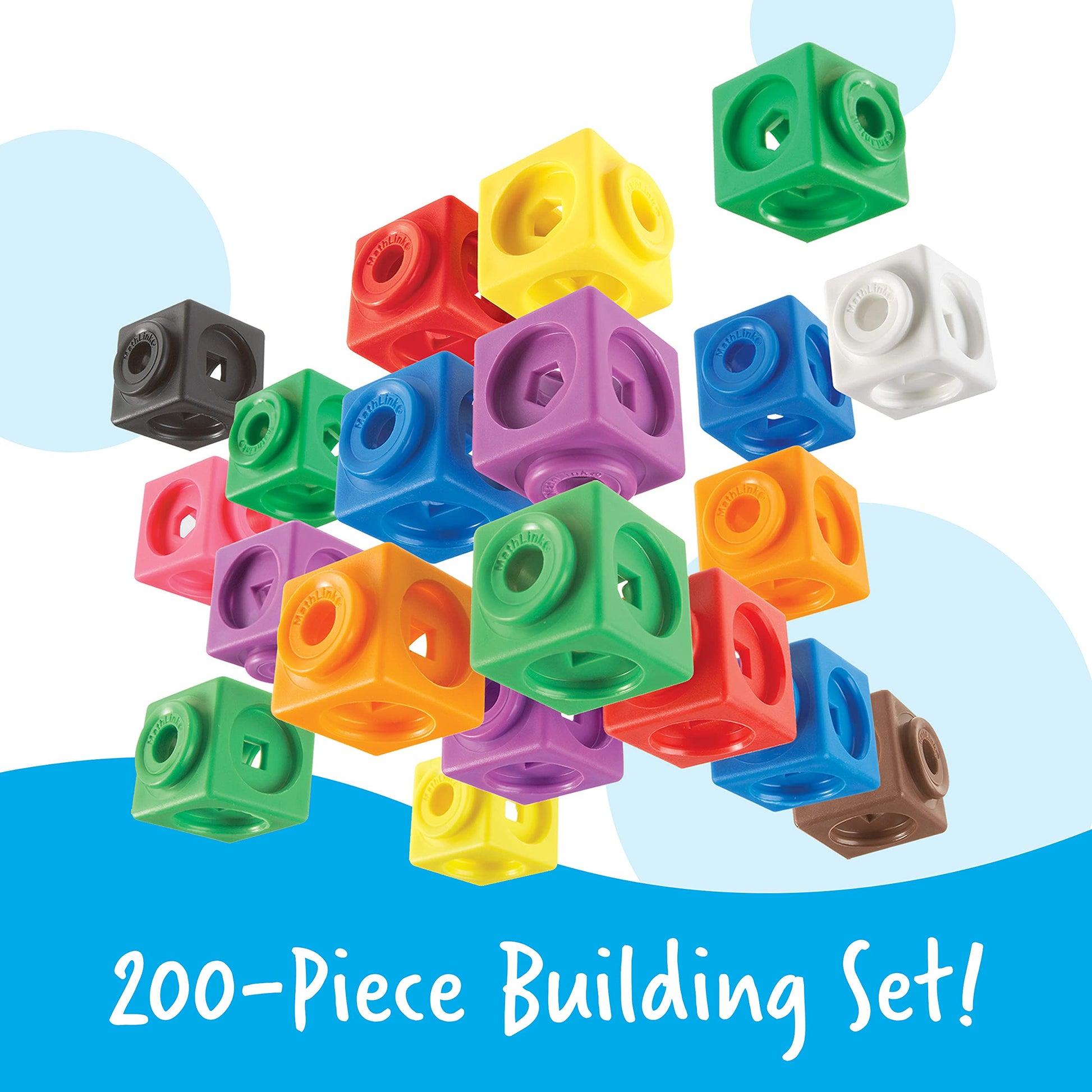 Learning Resources MathLink Cubes Big Builders - Set of 200 Cubes, Ages 5+, Develops Early Math Skills, STEM Toys, Math Games for Kids, Math Cubes for Kids