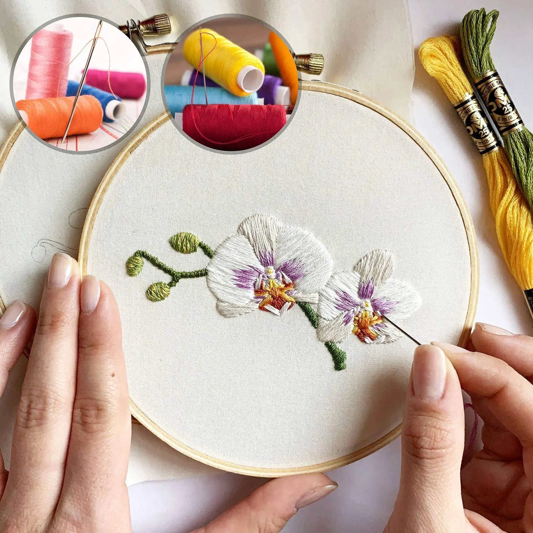 Premium Large Eye, Large Gauge Needles for Hand Sewing - Assorted Sizes, Including Embroidery - 25/50 PCs with 2 Threaders