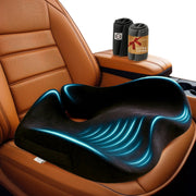 SitCushion Car Seat Cushion for Driving — Orthopedic Memory Foam Car Seat Pad for Sciatica, Tailbone, and Back Pain Relief for Long Drives. Bonus: with Extra Non-Slip/Washable Cover(Black)