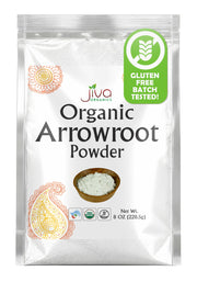 Jiva Organics Organic Arrowroot Flour (Powder) 8 Ounce Bag - Raw, Non-GMO, Gluten Free