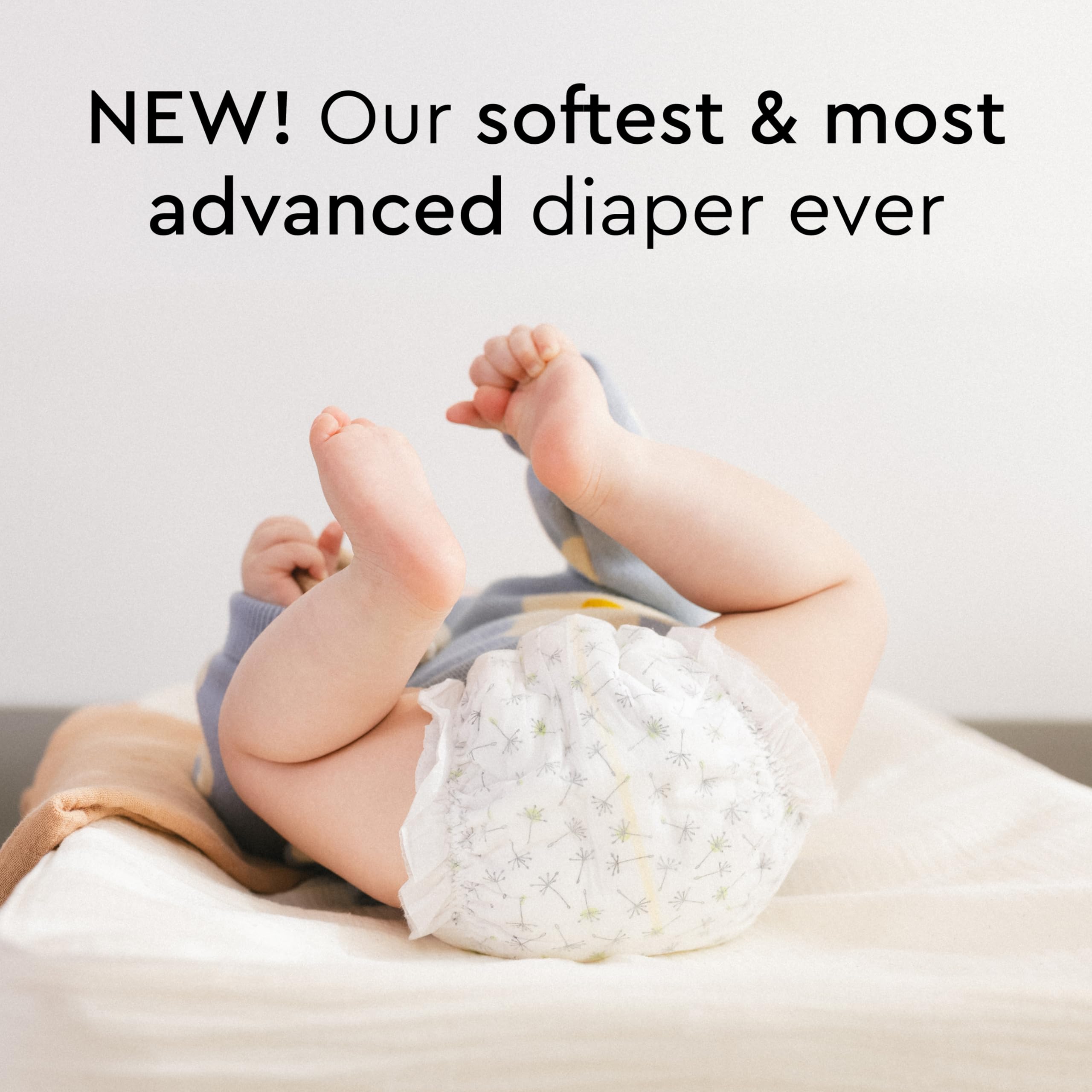 LILLYDOO Baby Diapers - Size 1 (4-11 lbs), Half-Monthly Supply (72 Count), Leak Protection, Skin-Friendly, Ultrasoft, Perfume- & Chlorine-Free, Hypoallergenic, Dermatologist Tested, Oeko-TEX®