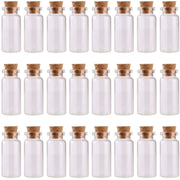 MaxMau 24PCS 10ml Glass Bottles Mini Vials with Cork Stoppers for DIY Decoration and Wedding Party Favors