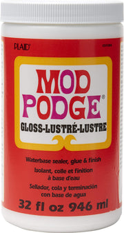 Mod Podge Glanzversiegelung, Kleber & Finish: All-in-One Bastellösung – schnell trocknend, leicht zu reinigen, für Holz, Papier, Stoff & mehr. Ungiftig – basteln Sie mit Vertrauen, hergestellt in den USA, 946 ml, 1er-Pack