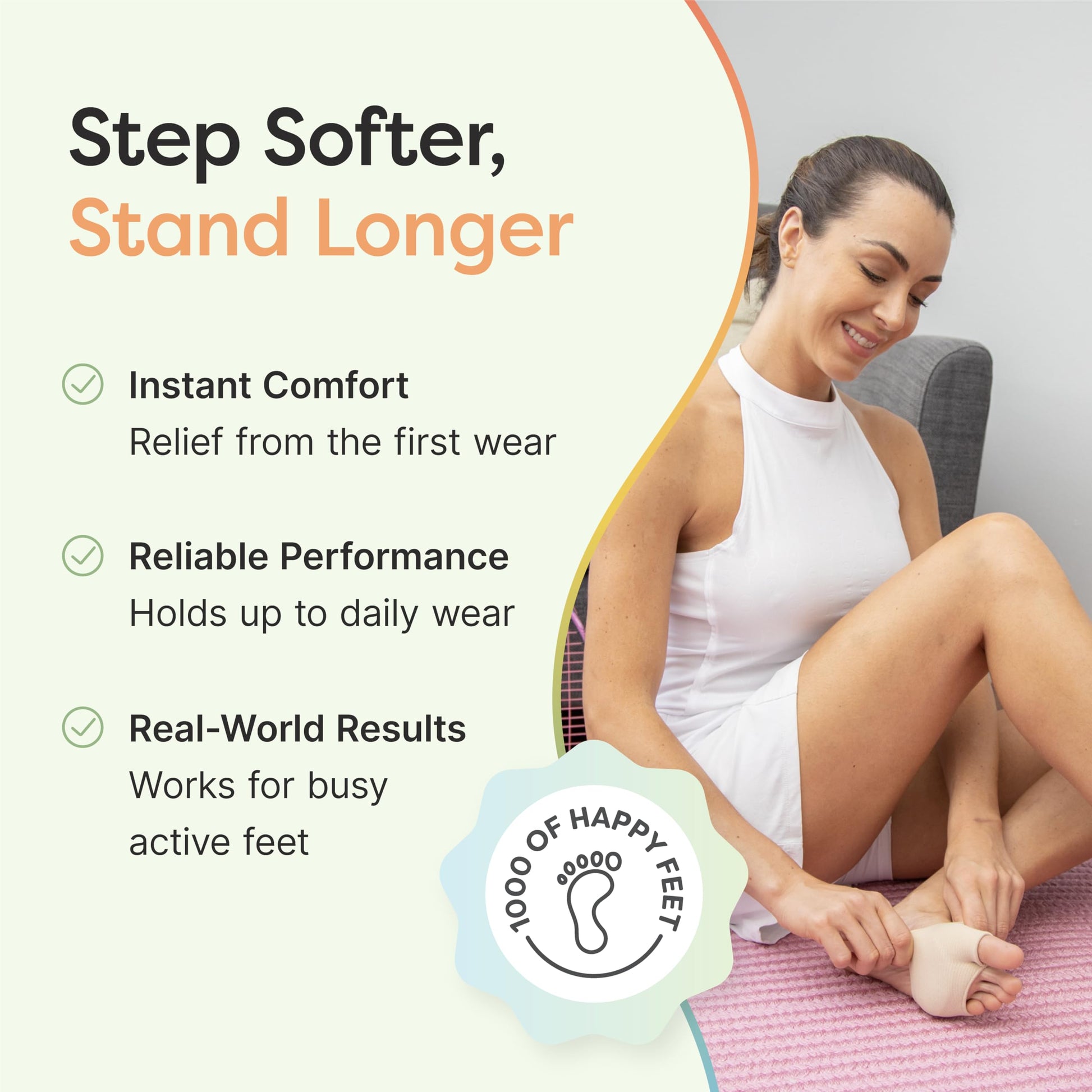 ZenToes Metatarsal Pads for Men and Women - Ball of Foot Pain Relief Cushions for Sesamoiditis, Metatarsalgia, Morton's Neuroma - 2 Pairs Fabric Sleeves with Gel Inserts (Medium, Beige)
