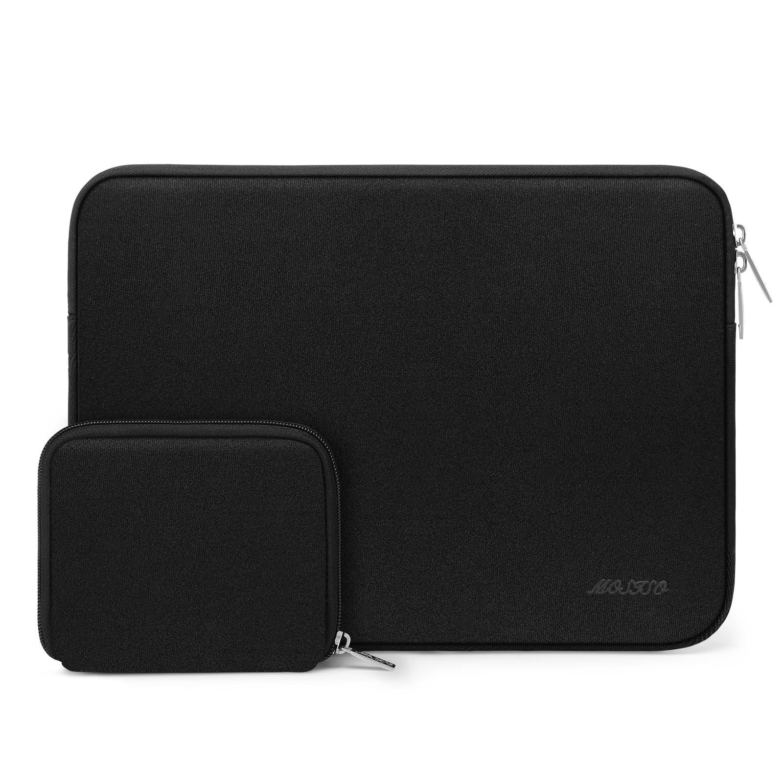 MOSISO Laptop Case 13.3 inch, 13-13.3 inch Laptop Sleeve Bag Compatible with MacBook Air/Pro 13 / Pro 14, HP Dell ASUS Lenovo Notebook, Neoprene Computer Sleeve Bag with Small Case, Black