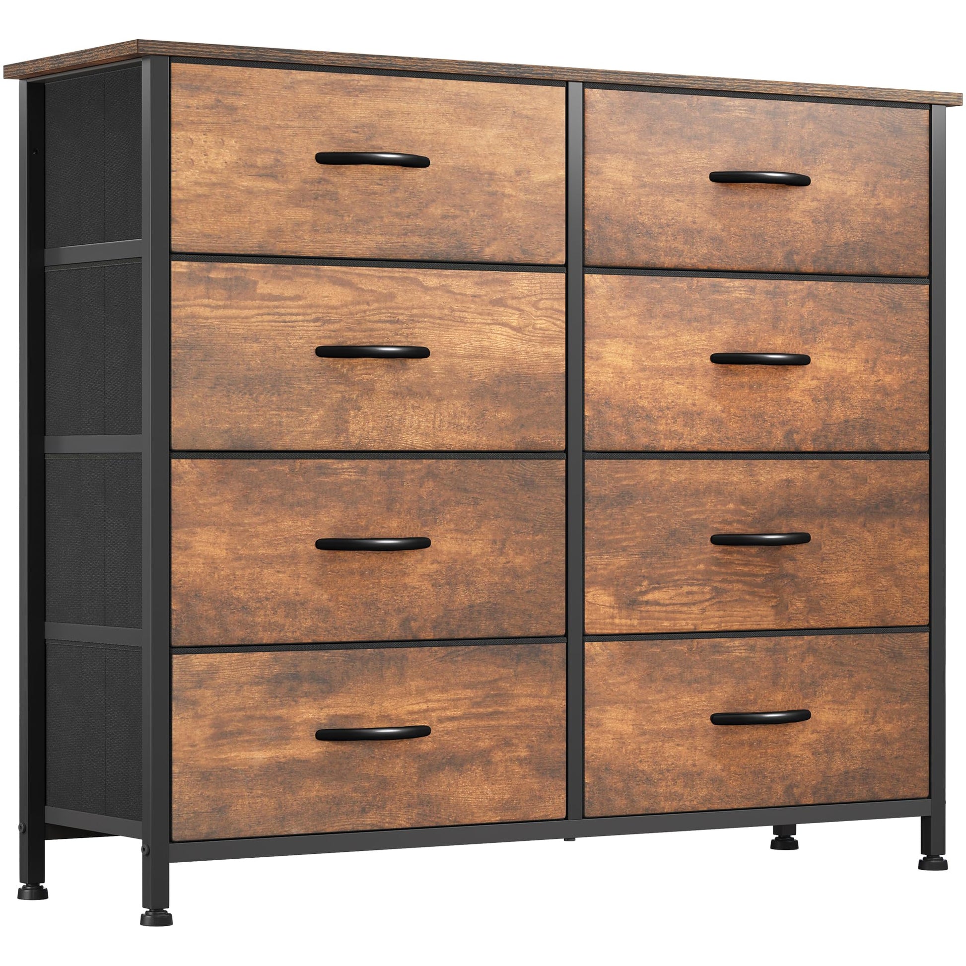 YITAHOME 8 Drawers Fabric Dresser, Furniture Storage Tower Cabinet, Organizer for Bedroom, Living Room, Hallway, Closet, Sturdy Steel Frame, Wooden Top, Easy-to-Pull Fabric Bins