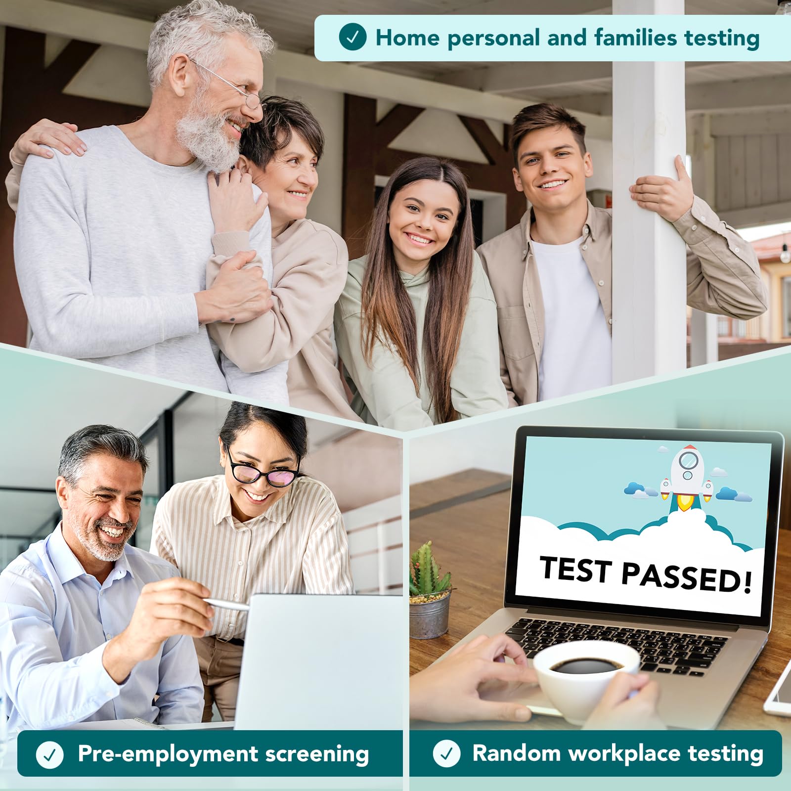 Easy@Home Multi-Drug Screen Test: Testing Amphetamine Oxazepam Cocaine Morphine Cannabinoids Home Urine Drug Testing Kits - #EDOAP-754 (5 Pack)