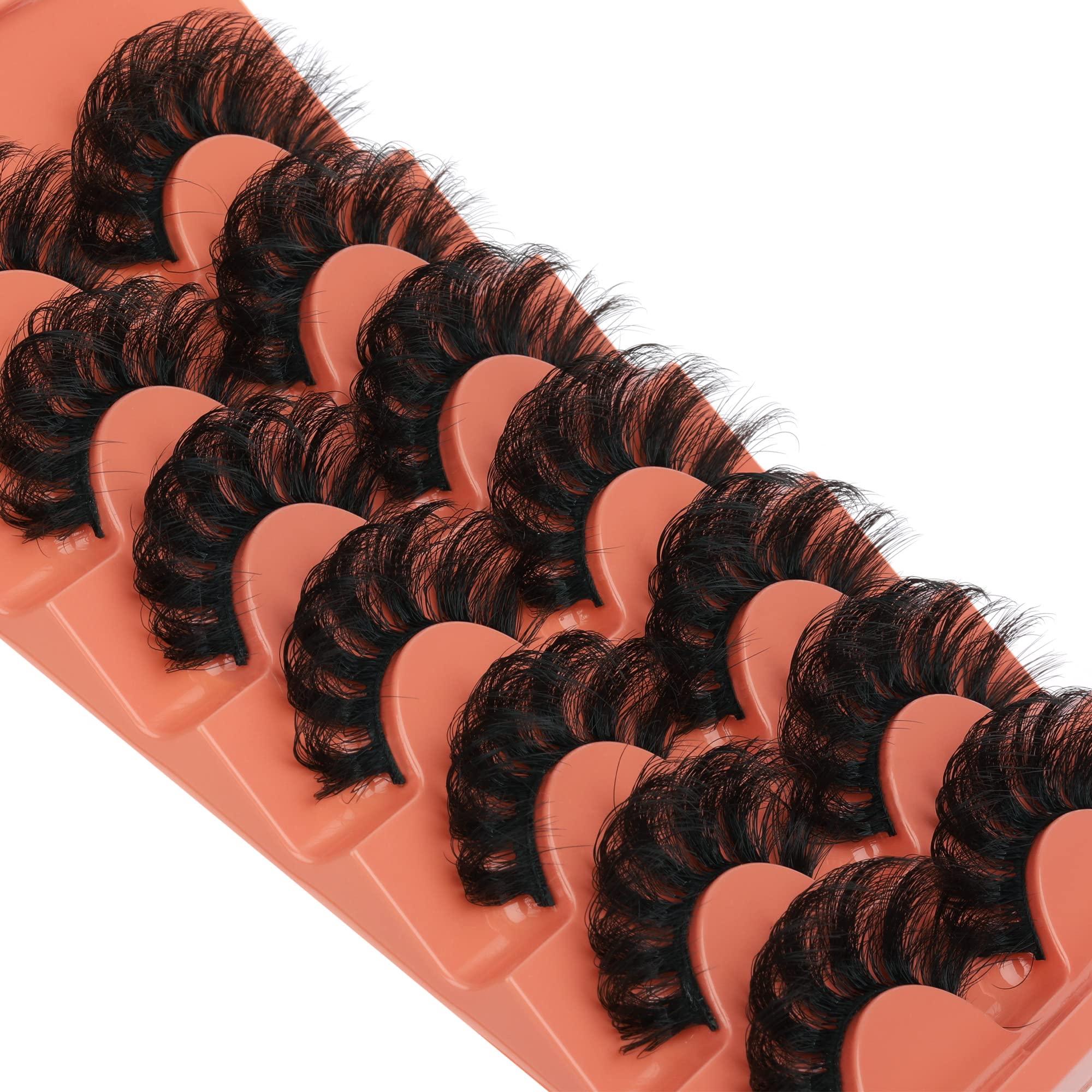 Mink Lashes Fluff False Eyelashes 20-22mm Dramatic Full Wispy Eye Lashes 8D Volume Curly Fake Eyelashes 7 Pairs Faux Mink Lashes Multipack by TOOCHUNAG