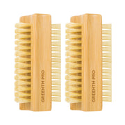 GREENTH PRO Bamboo Nail Brush,2PCS Two-side Firm Nature Wooden Sisal Scrub Brush for Toes and Nails,Cleaning Nail Brush