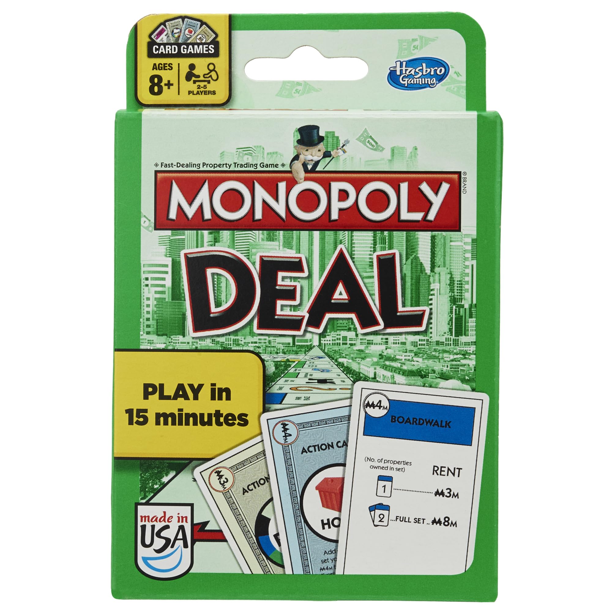 Monopoly Deal Card Game, Quick-Playing Family Game, 2-5 Players, Fun Summer Activities, Vacation Travel Essentials, Ages 8+