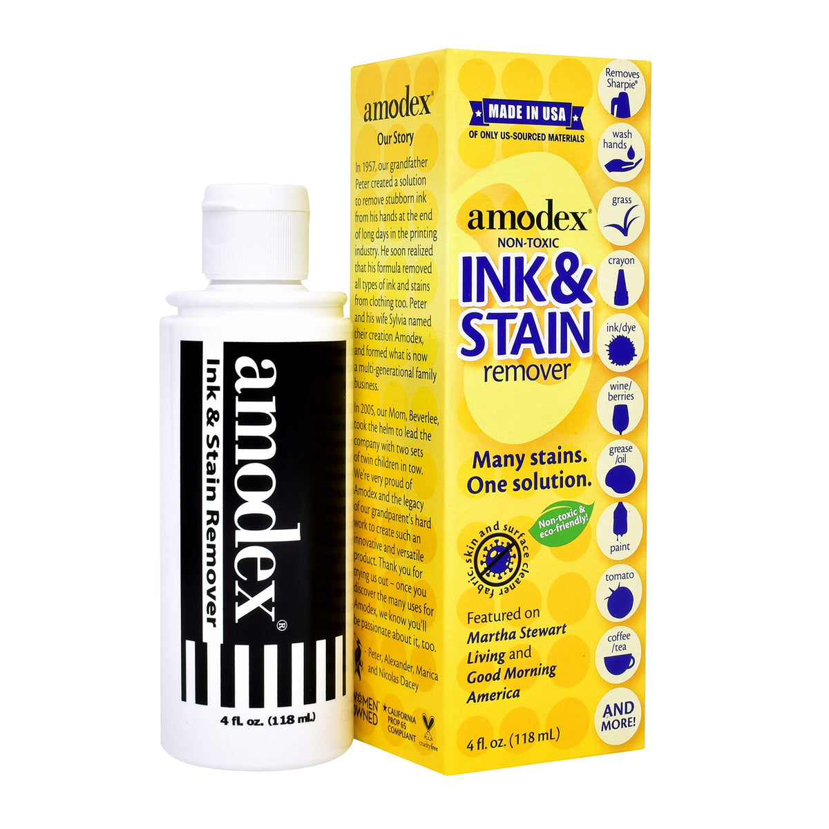 Amodex Products Inc 104 مزيل الحبر والبقع السائل 4 أوقية، منعش ونظيف