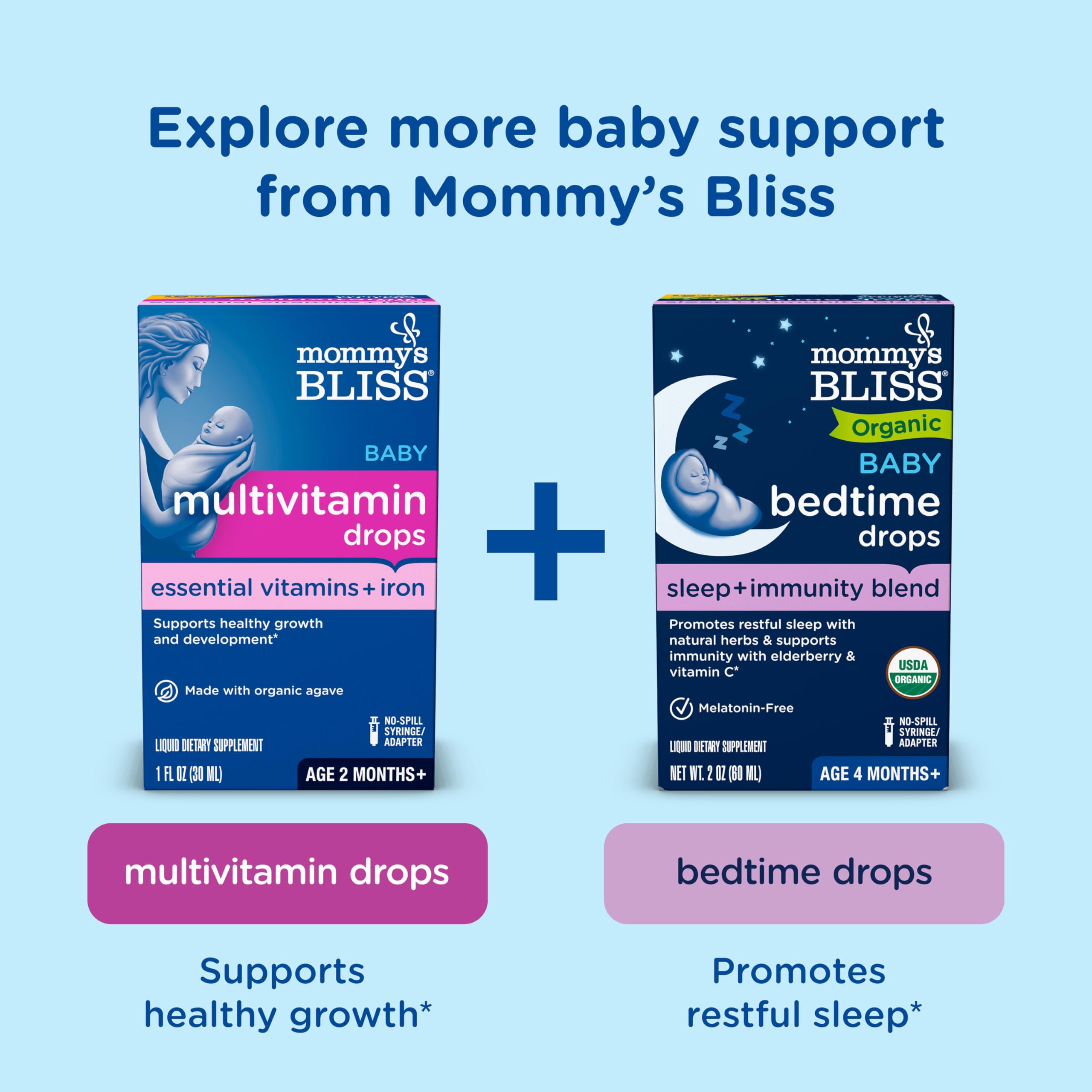 Mommy's Bliss Baby Probiotic Drops, Daily Gas, Constipation, and Colic Symptom Relief + Immune Support, Newborns & Up, 0.34 Fl Oz (30 Servings)