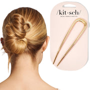 Kitsch French Hair Pins for Women – Elegant & Durable Metal Hair Fork for Updos, Chignon, Bun & Twist Hairstyles, Secure Hold All Day, Comfortable Fit- Gold, 1pc