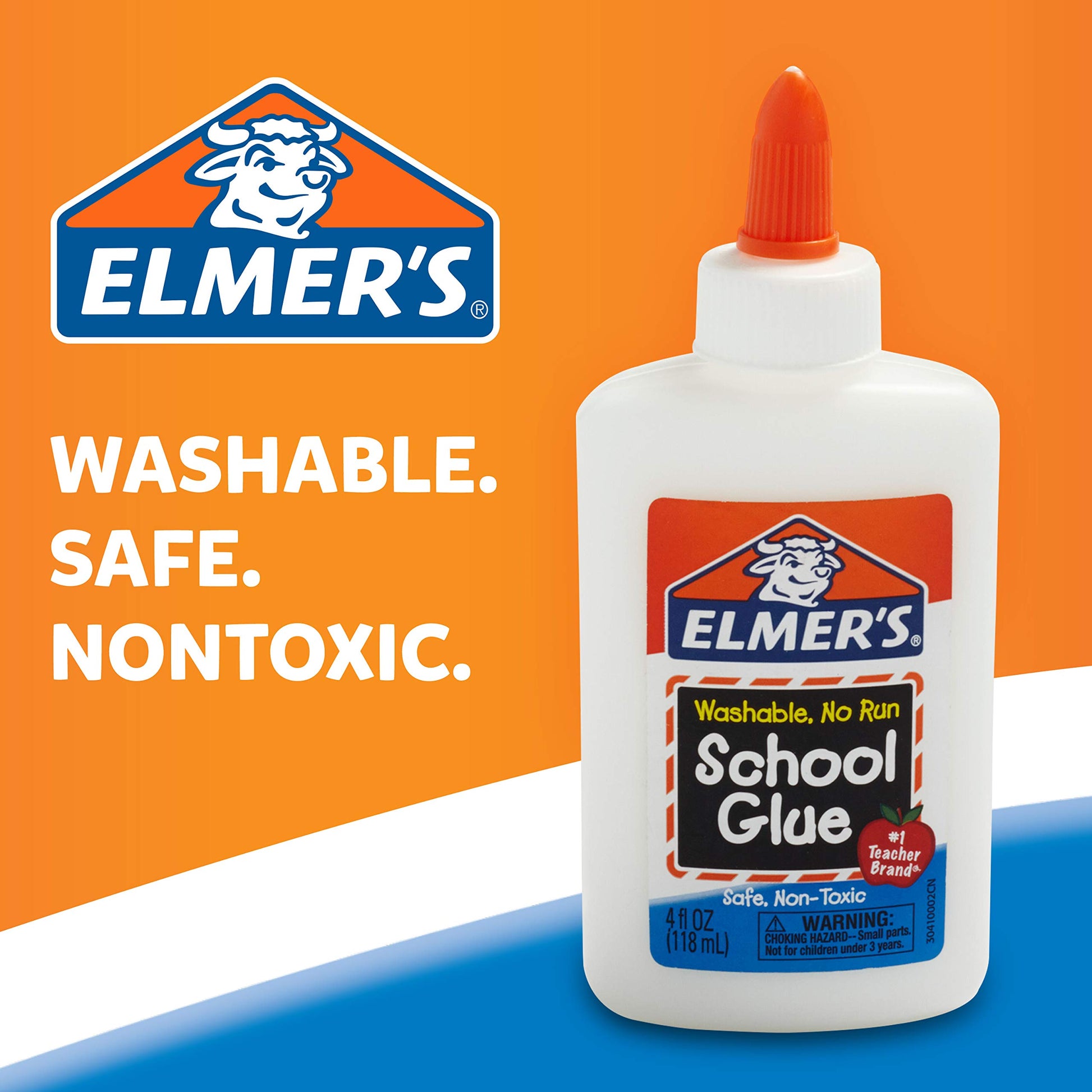 Elmer's Liquid School Glue, Slime & Craft, Safe and Non-Toxic, Washable, White, 4 Ounces Each, Great for Making Slime, 12 Count - Ideal for Classroom, Home, Office, Teacher Supplies