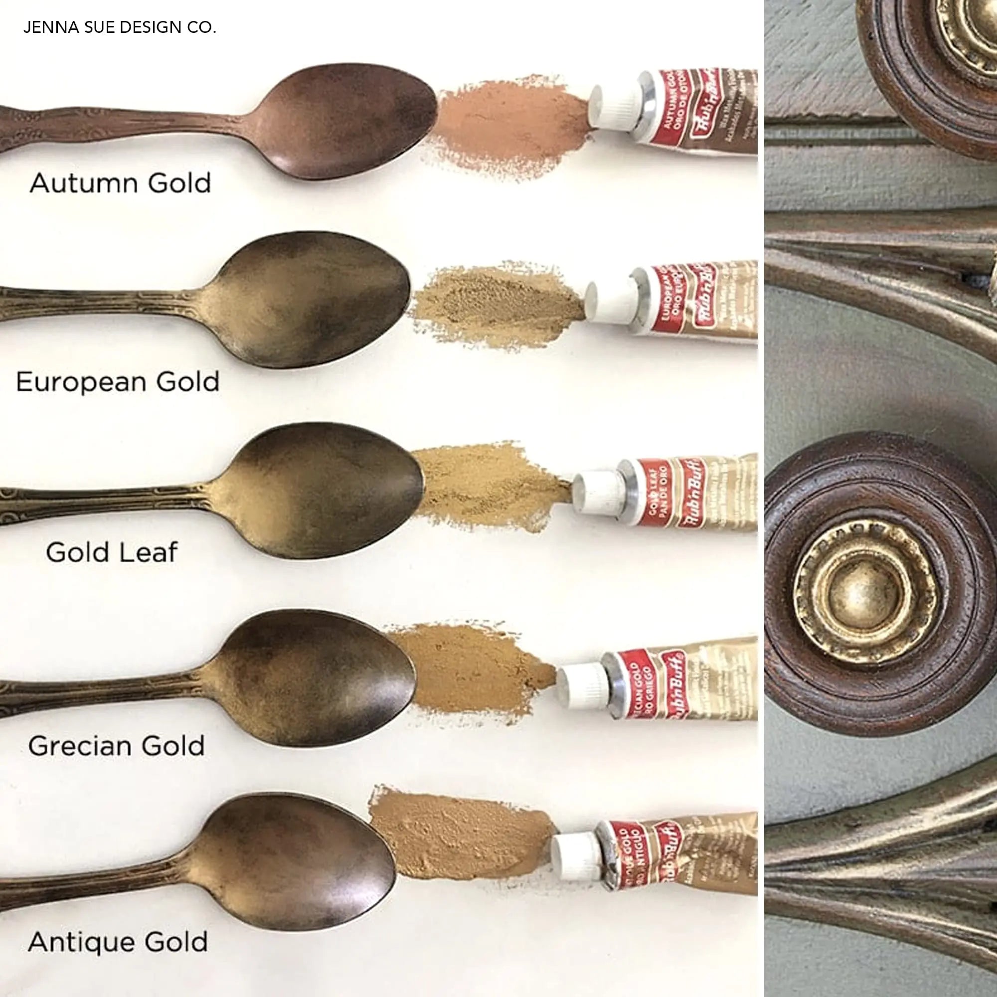 Rub and Buff FinishWax Metallic Gold Leaf, 0.5-Fluid Ounce, Pixiss Blending and Application Tools for Applying Metallic Wax Paint