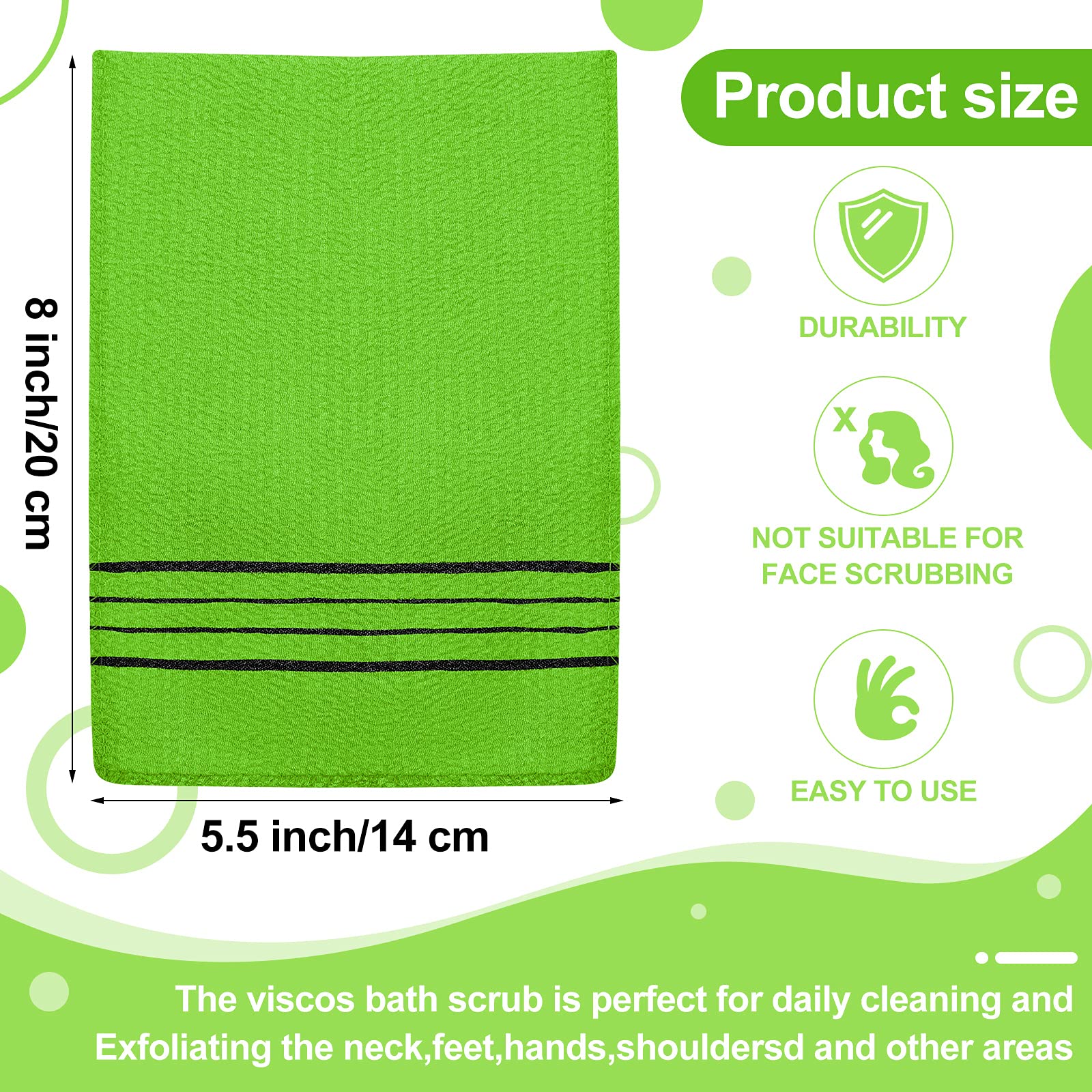 Tatuo 12 Pieces Korean Exfoliating Mitt Glove Italy Towel Body Skin Scrubber Exfoliating Scrubber for Remove Dead Skin Washcloth Korean(Small,Yellow, Green, Blue, Pink)