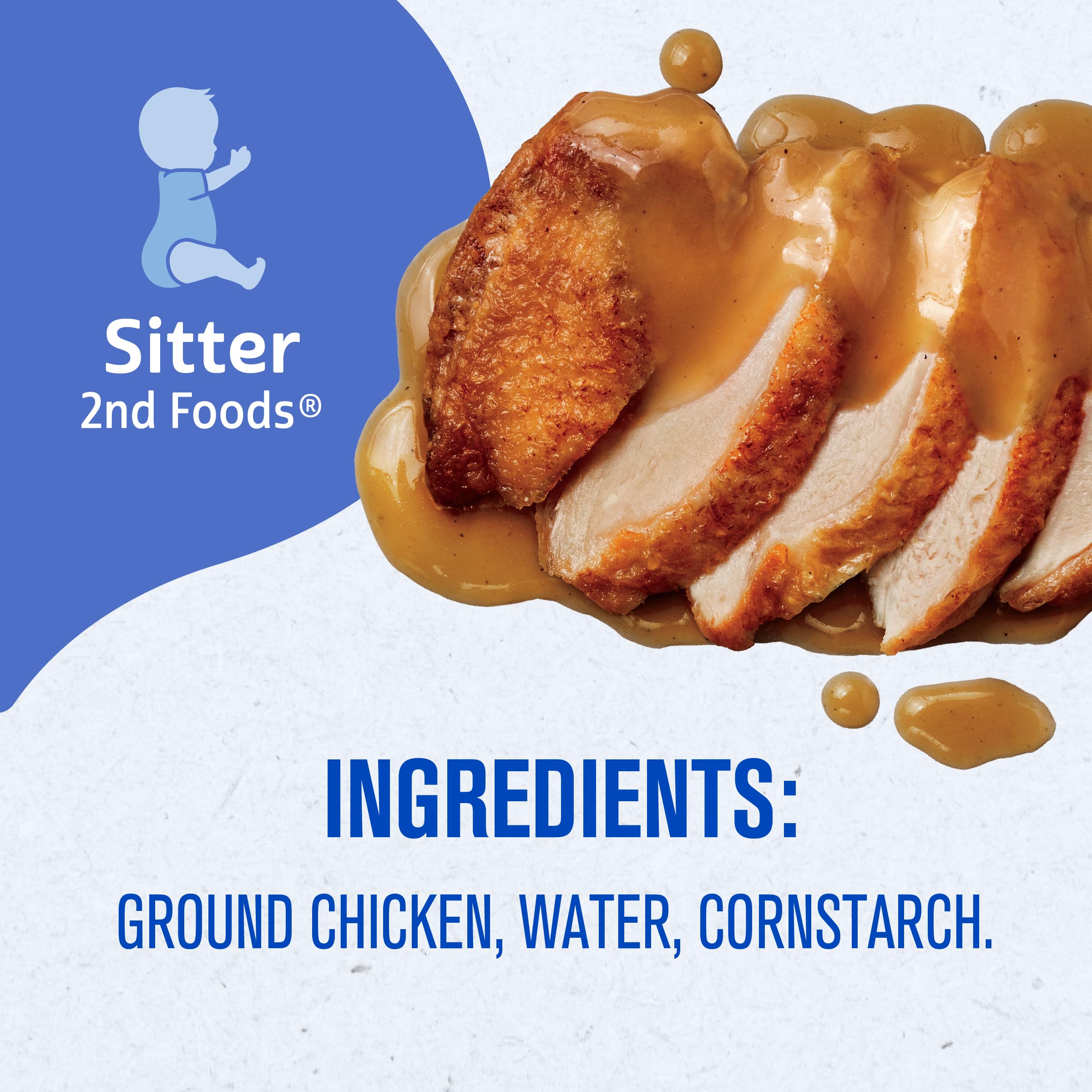 Gerber Stage 2, Chicken and Gravy Jar, Baby Food, Mealtime Poultry Puree, 10-Pack