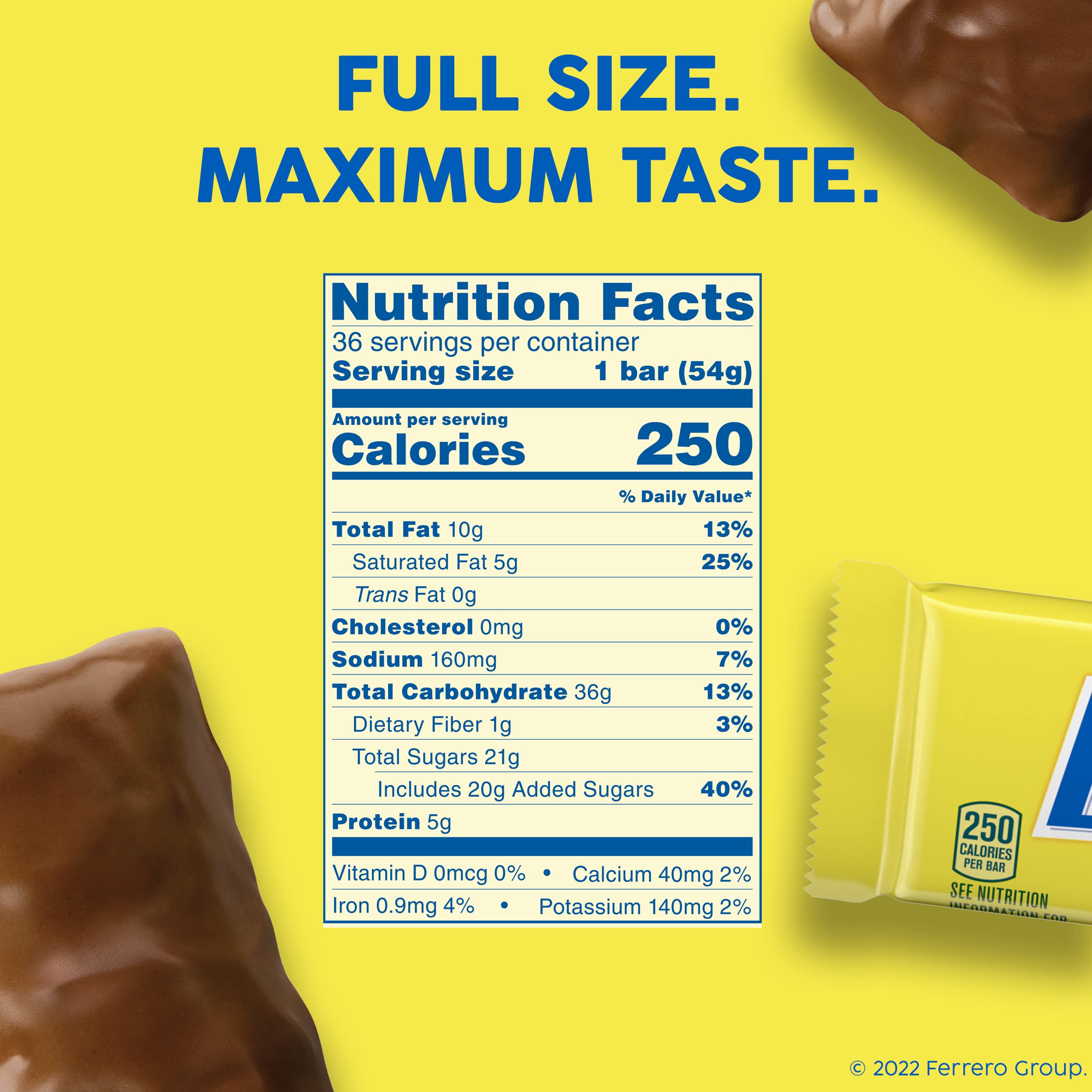 Butterfinger, Bulk 36 Pack, Chocolatey, Peanut-Buttery, Full Size Individually Wrapped Candy Bars, 1.9 oz Each