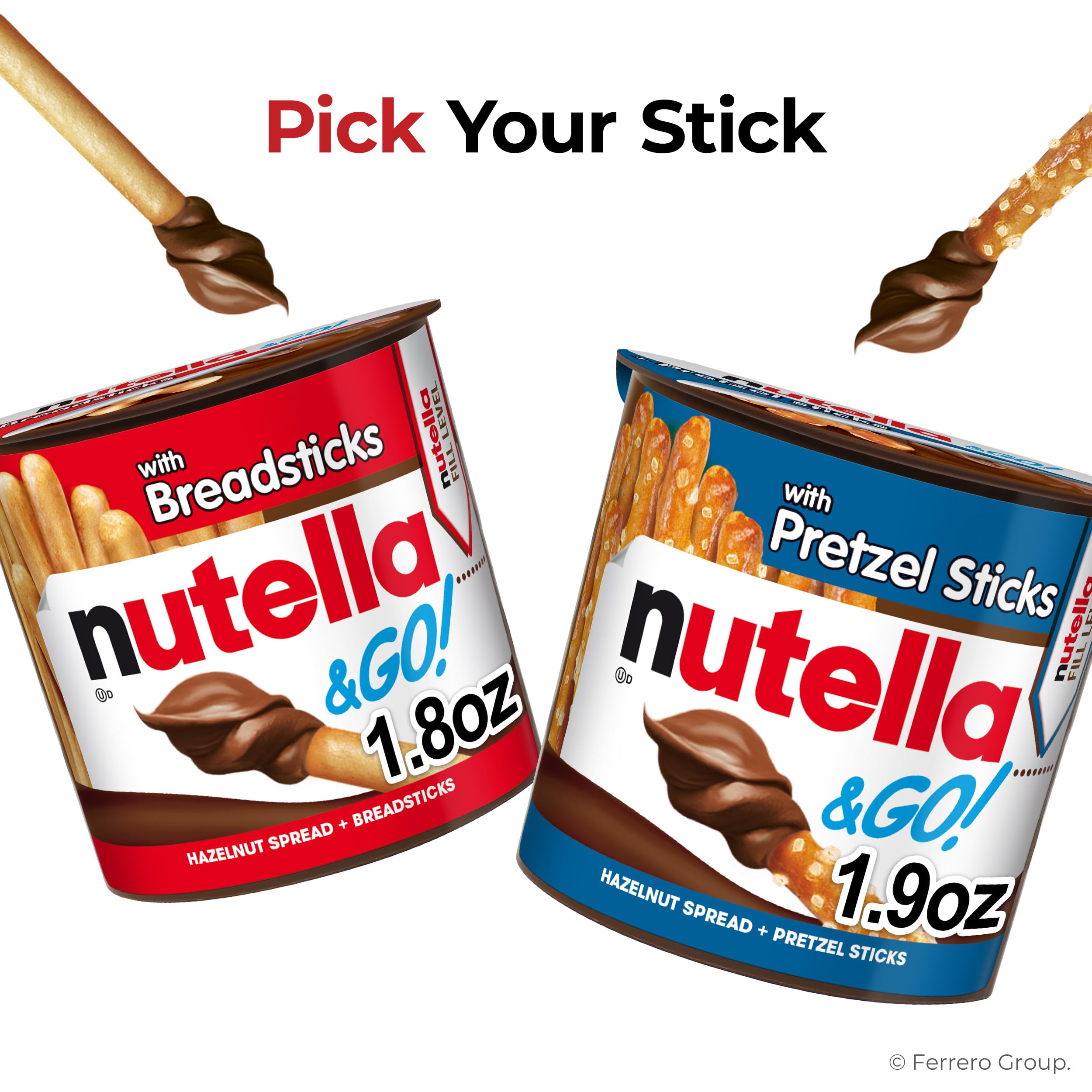 Nutella & GO! Bulk 24 Pack, Hazelnut and Cocoa Spread with Breadsticks, Stocking Stuffers, Snack Cups, 1.8 oz Each