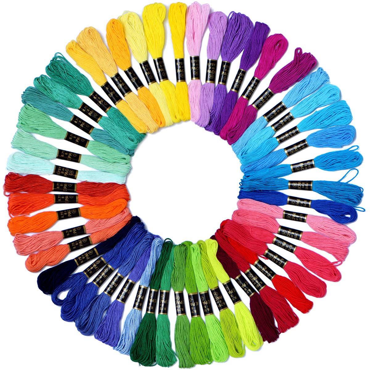 Friendship Bracelet String 50 Skeins Fashionable Rainbow Color Embroidery Floss Cross Stitch Embroidery Thread Cotton Floss Bracelet Yarn, Craft Floss